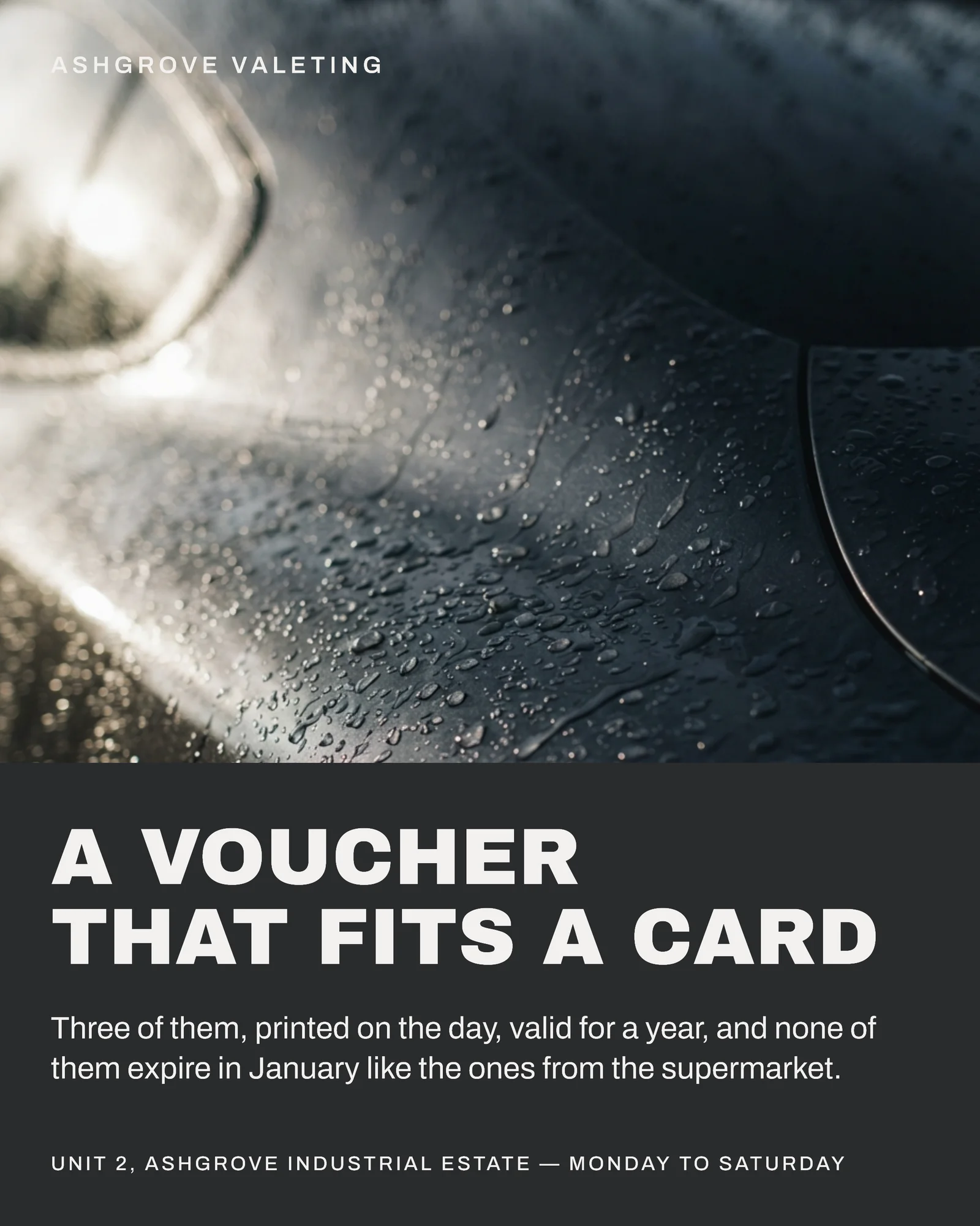 Graphite Yellow Tiers Car Valeting Christmas Vouchers Facebook Carousel — 4-panel Facebook carousel carousel template, page 1 of 4