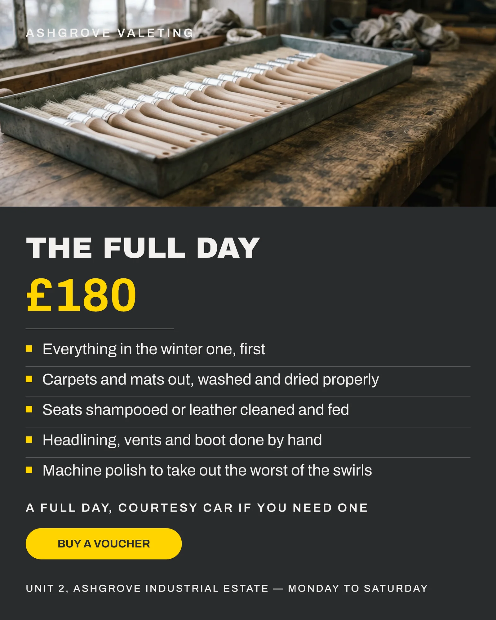 Graphite Yellow Tiers Car Valeting Christmas Vouchers Facebook Carousel — 4-panel Facebook carousel carousel template, page 4 of 4