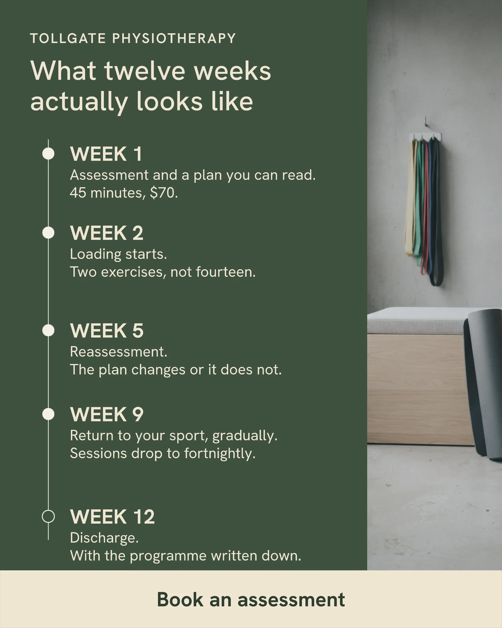 Moss Timeline Rail Physio Recovery Plan Facebook Ad — 4:5 Facebook ad template