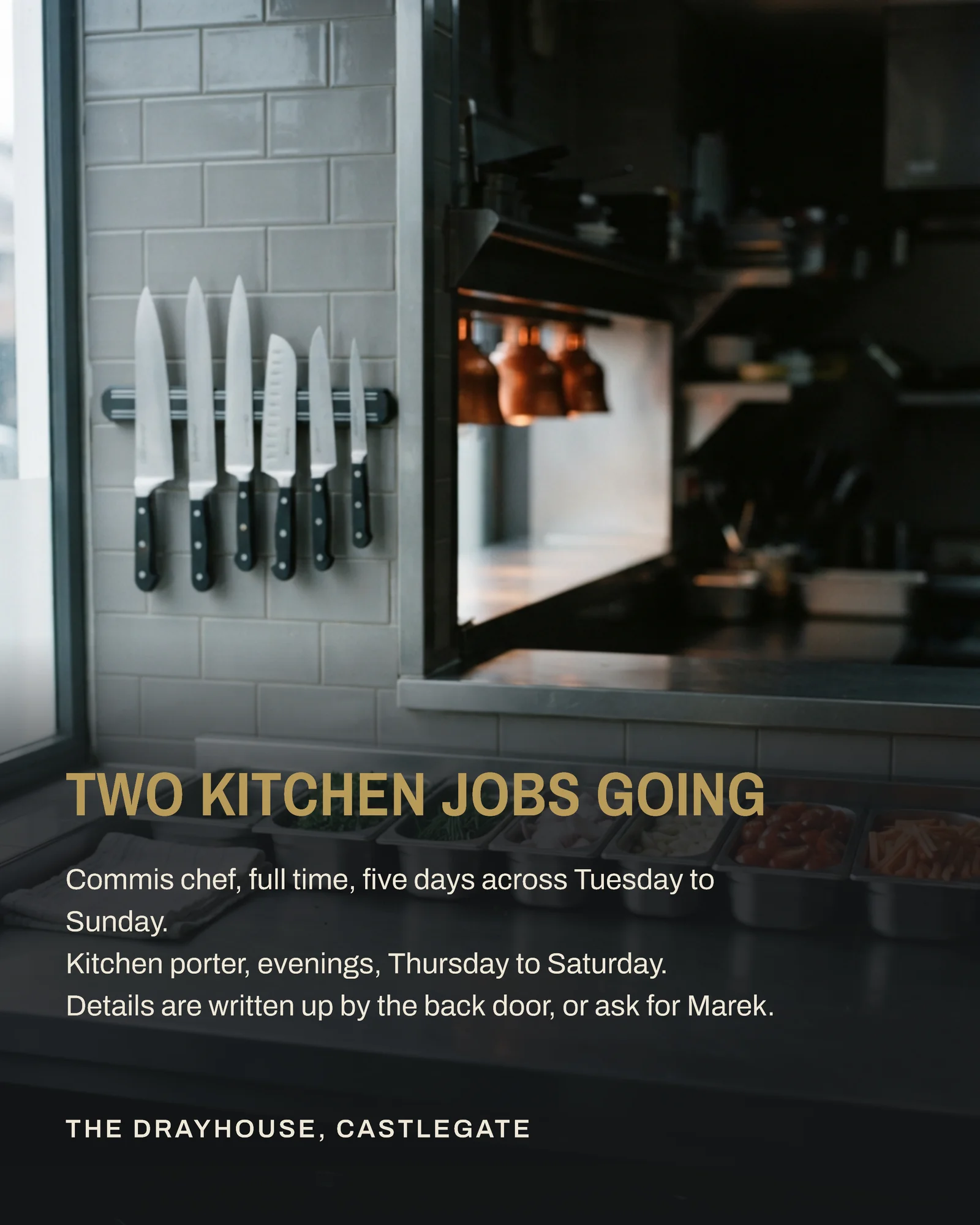 Restaurant Kitchen Hiring Instagram Post — 4:5 Instagram post template