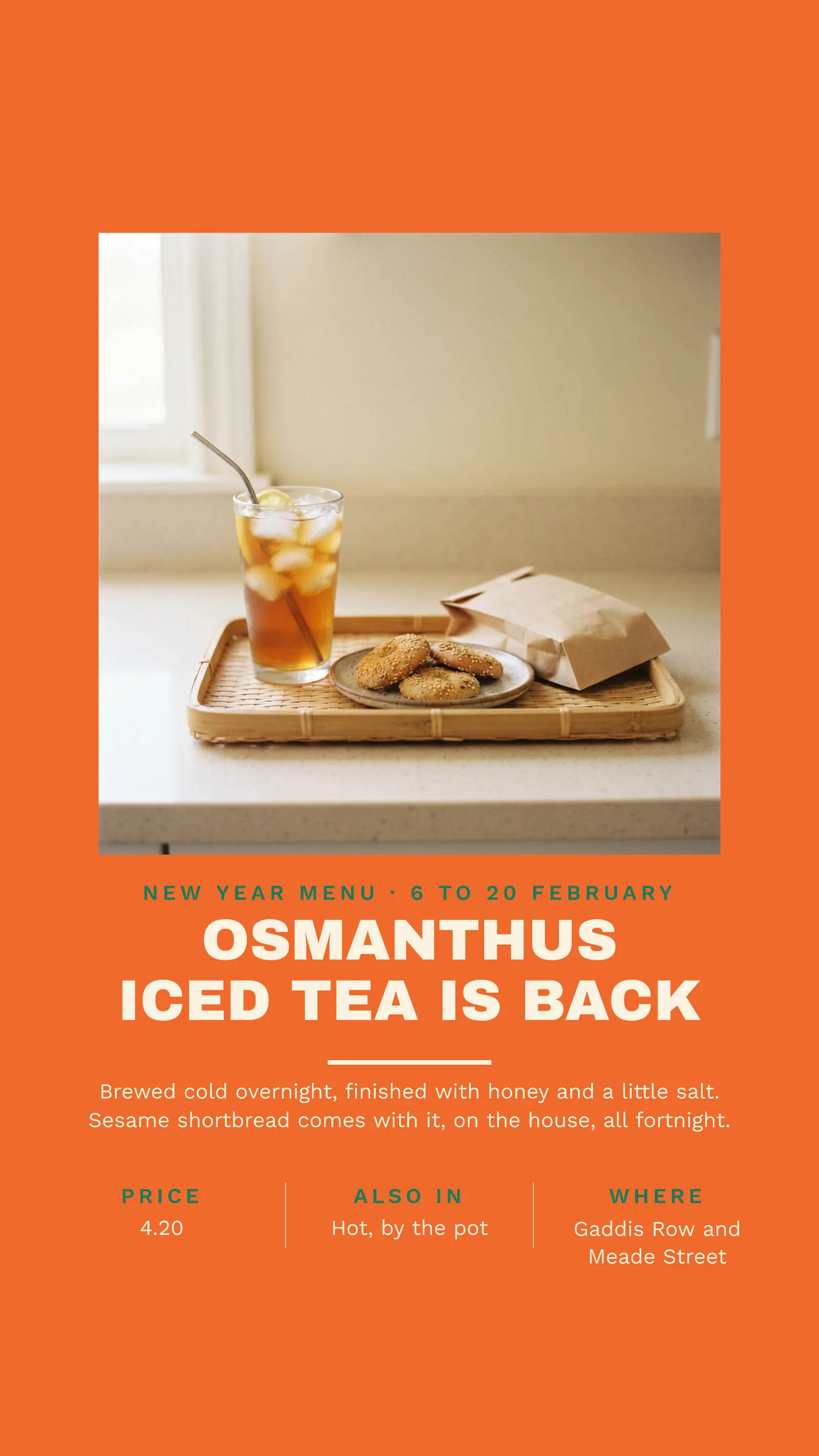 Persimmon Cream Jade Square Photo Tile Tea Room Lunar New Year Instagram Story — 9:16 Instagram story template