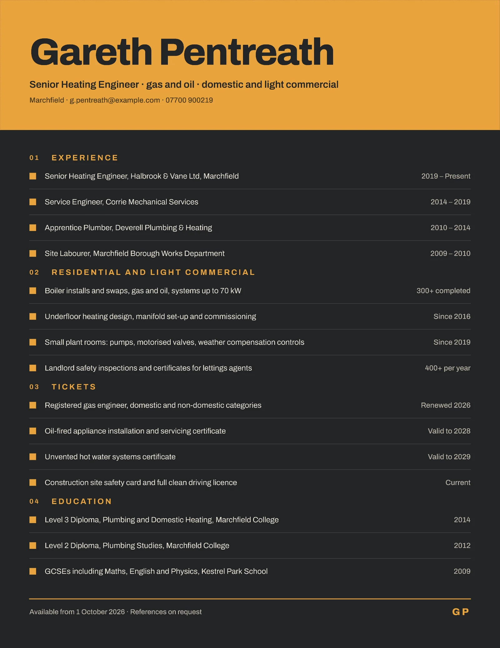 Site Manager Resume — 2-page Resume template, page 2 of 2