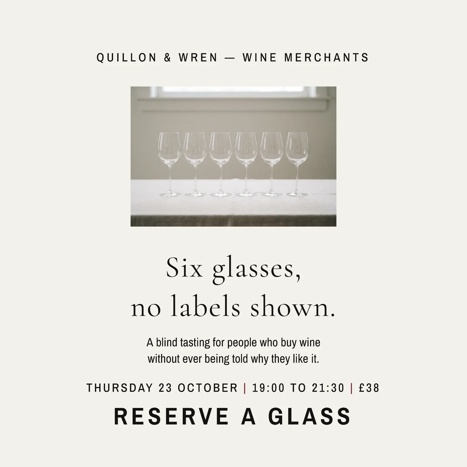 Chalk Claret Small Plate Wine Merchant Blind Tasting Instagram Ad — 1:1 Instagram ad template