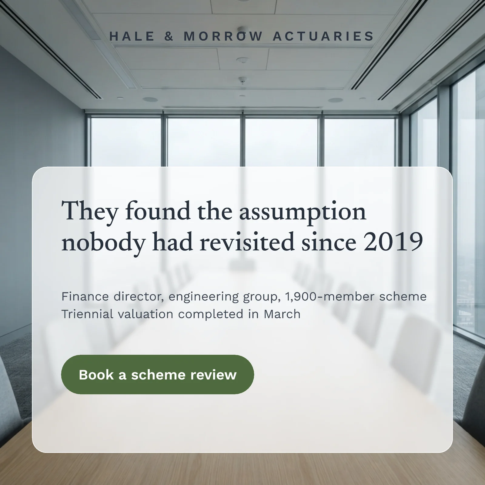Actuaries Assumption Since 2019 LinkedIn Ad — 1:1 LinkedIn ad template