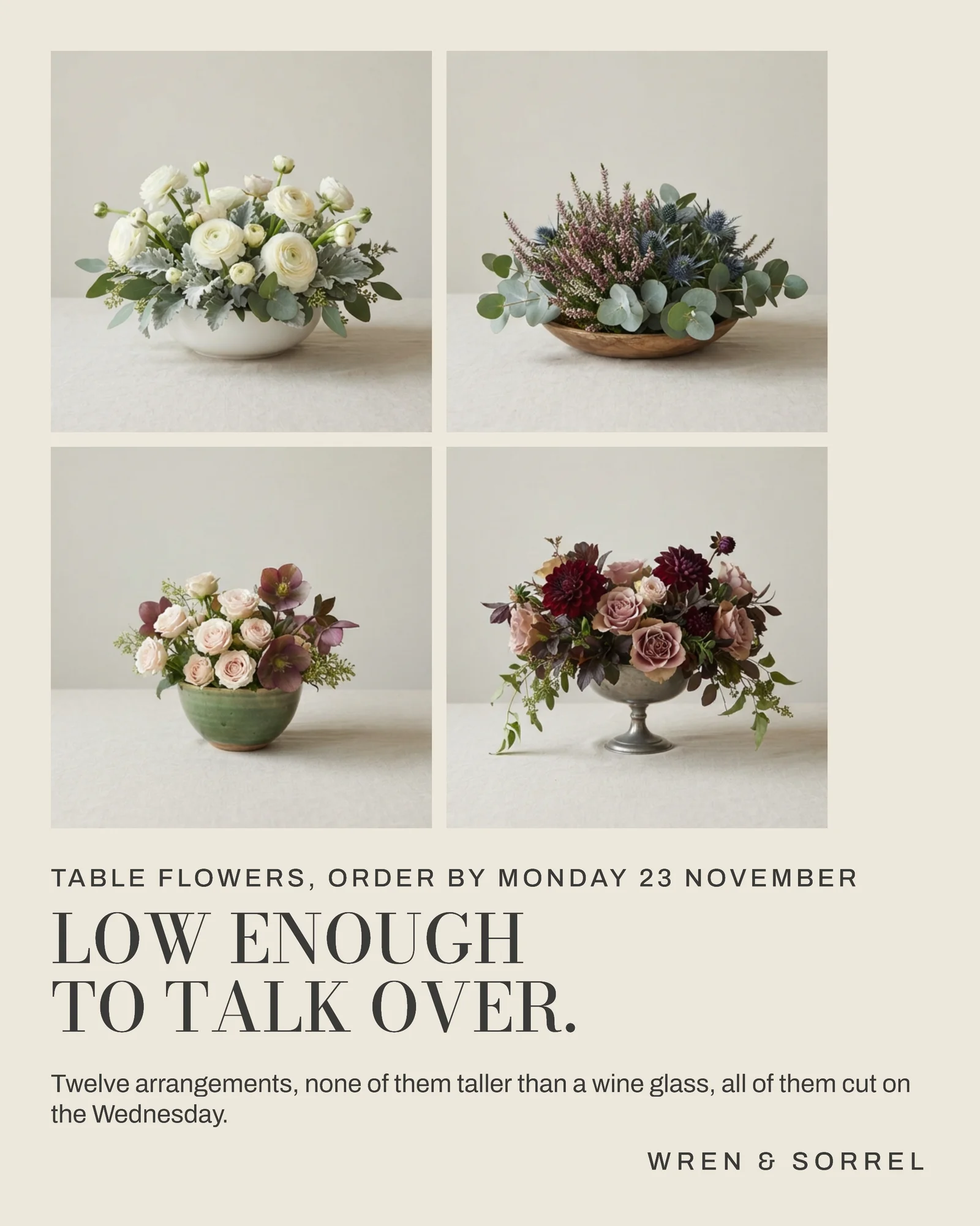 Oat Contact Sheet Florist Thanksgiving Centrepieces Facebook Carousel — 4-panel Facebook carousel carousel template, page 1 of 4