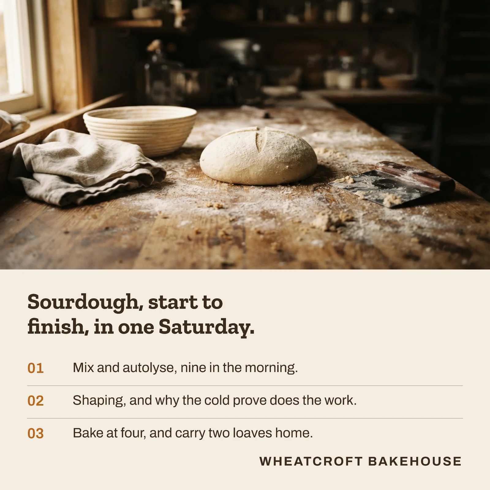 Sourdough Saturday Photo Panel Stages Instagram Post — 1:1 Instagram post template