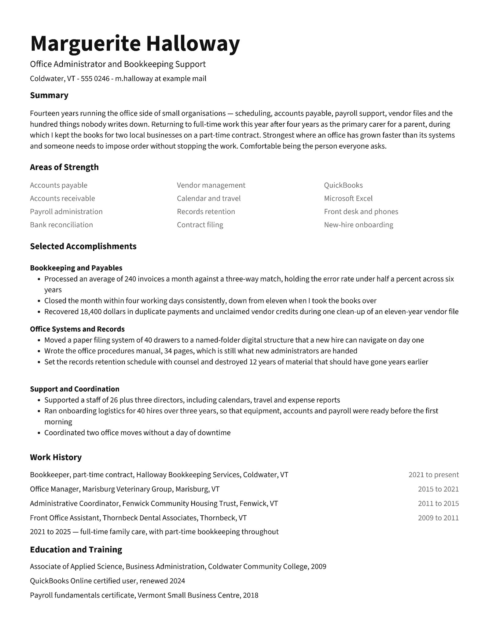 Functional Resume Template — Letter Resume template