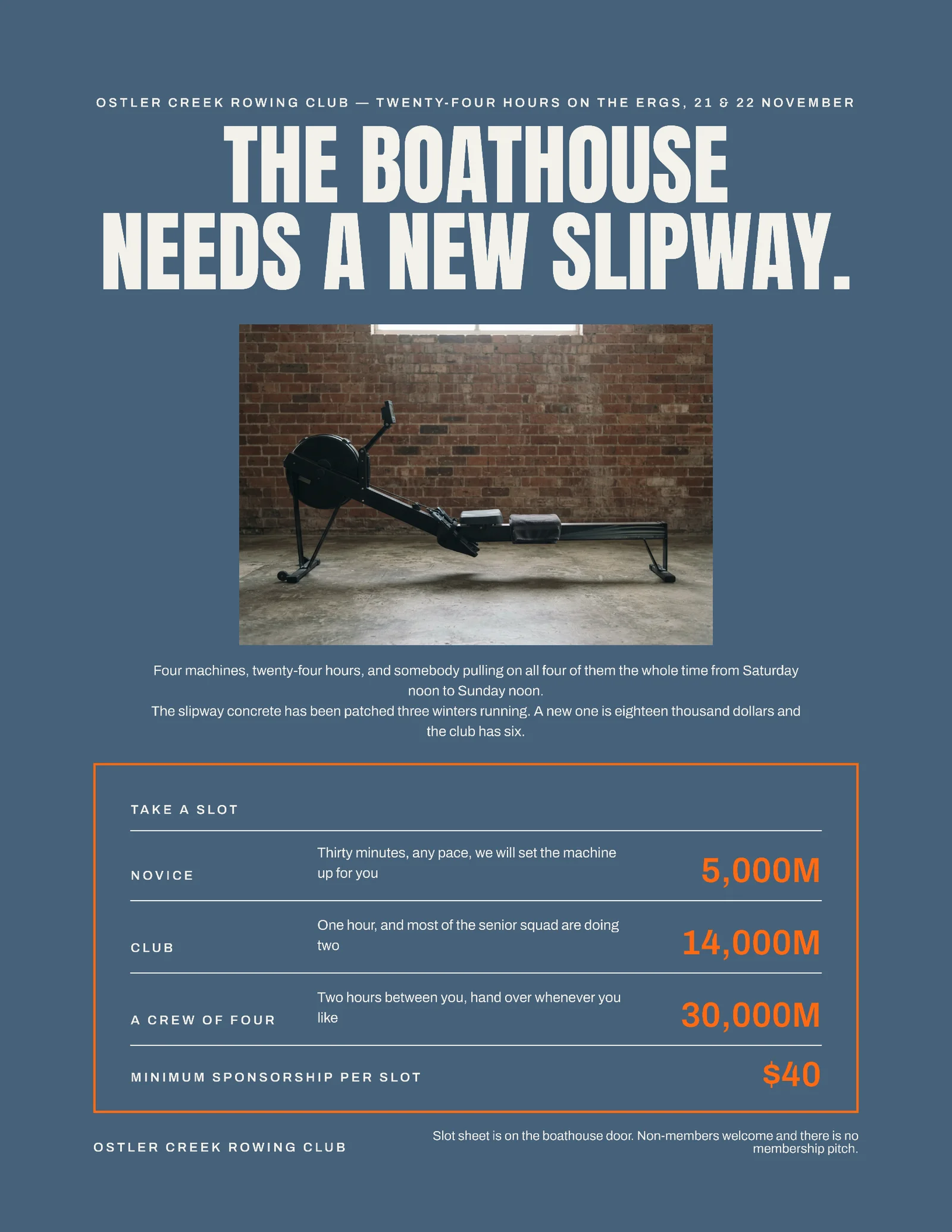 Slate Hazard Boxed Entry Form Rowing Club Ergathon Flyer — Letter Flyer template