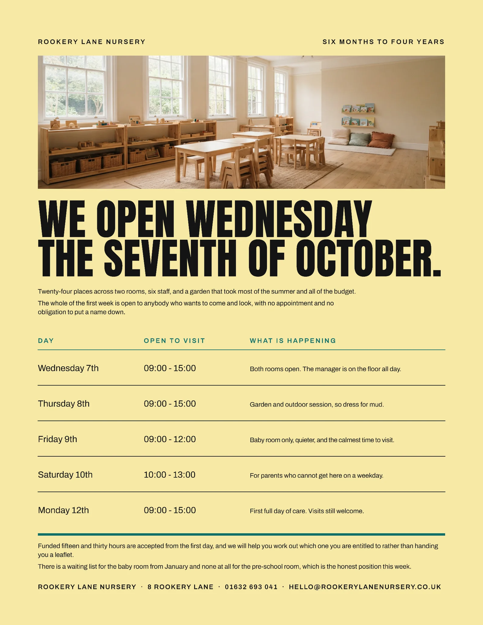Butter Hours Table Childcare Grand Opening Invitation — Letter Invitation template