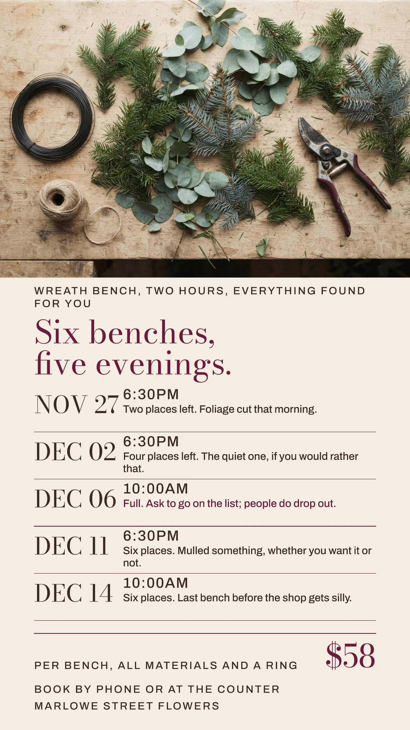 Ivory Berry Date Ladder Florist Wreath Benches Facebook Story — 9:16 Facebook story template