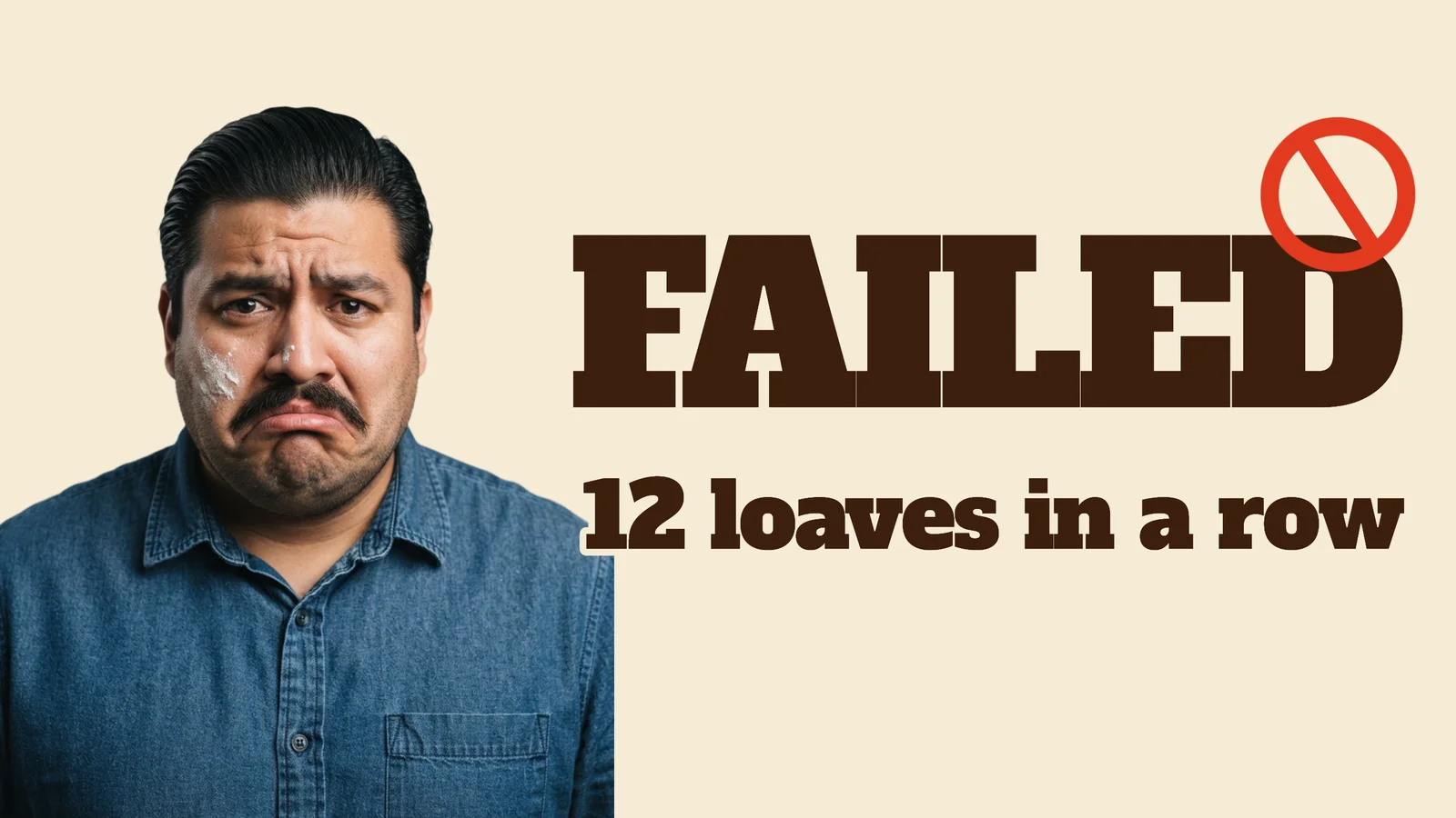 Sourdough Fail YouTube Thumbnail — 16:9 Youtube thumbnail template