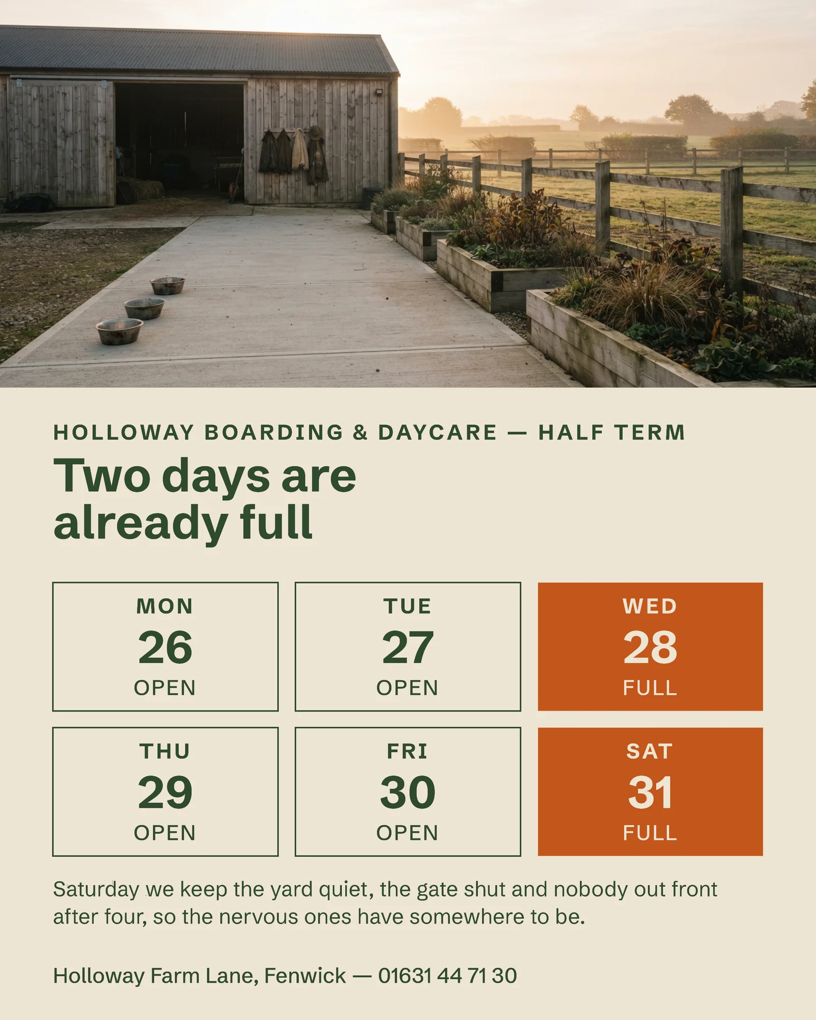 Dog Daycare Day Stamp Grid October Week Instagram Ad — 4:5 Instagram ad template