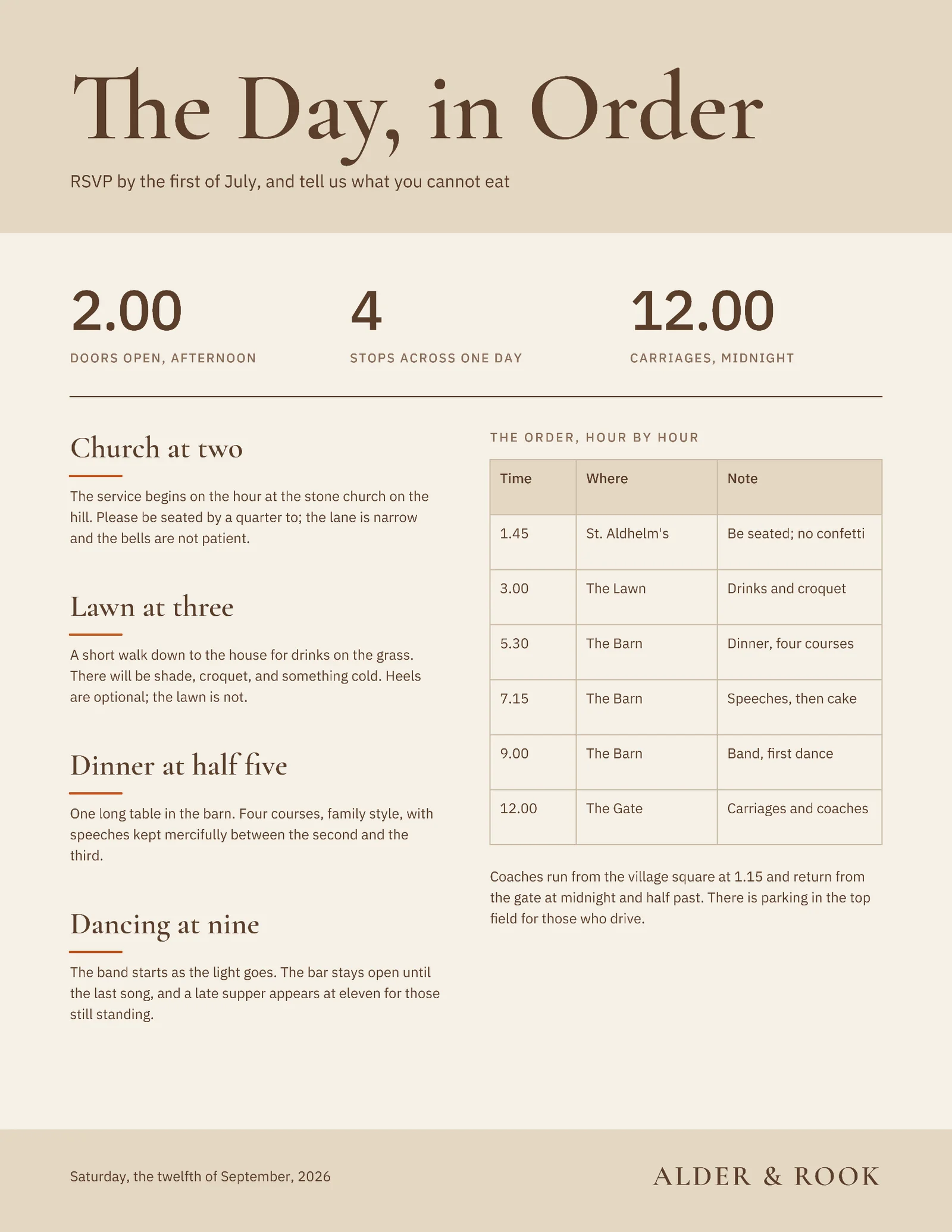 The Day In Order Invitation — Letter Invitation template