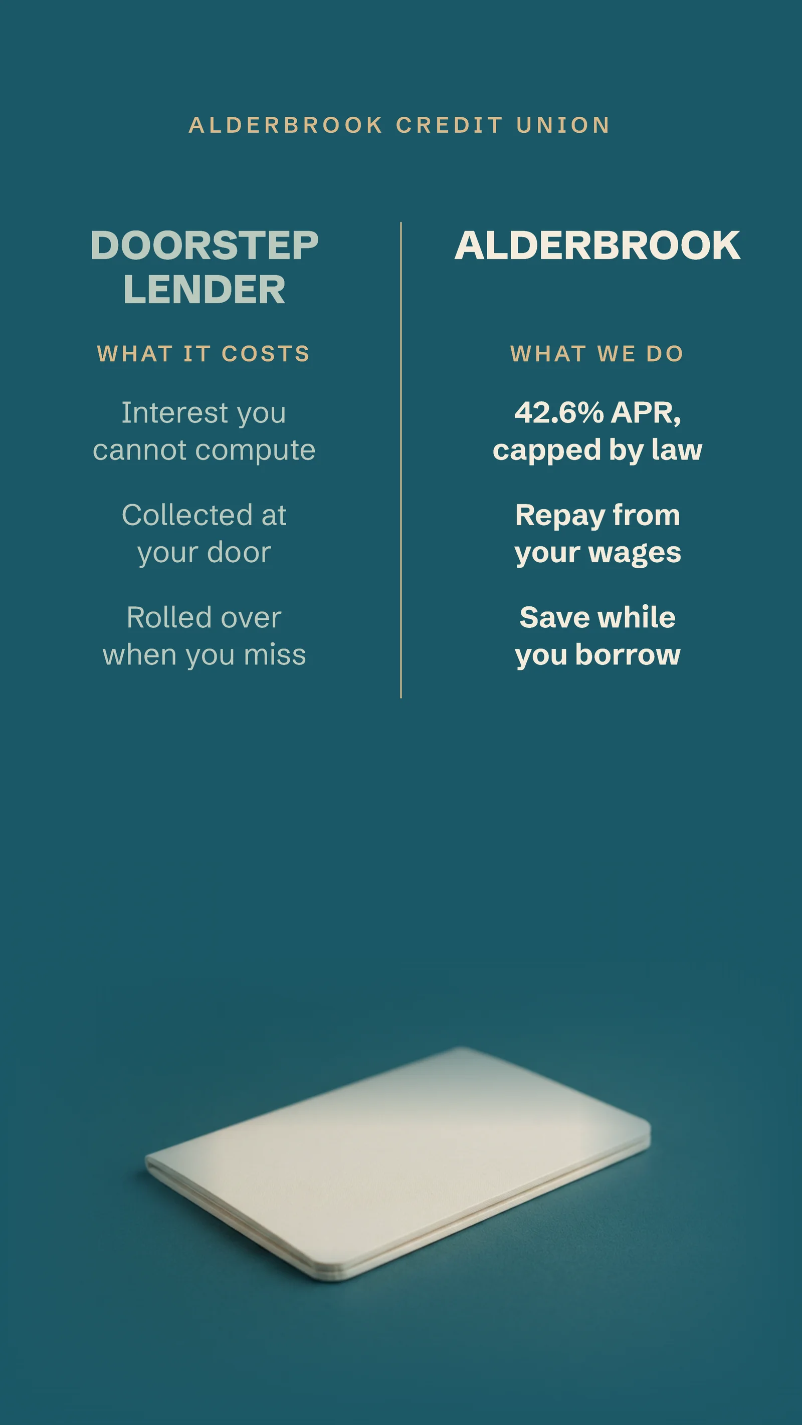 Teal two column compare — 9:16 Instagram ad template