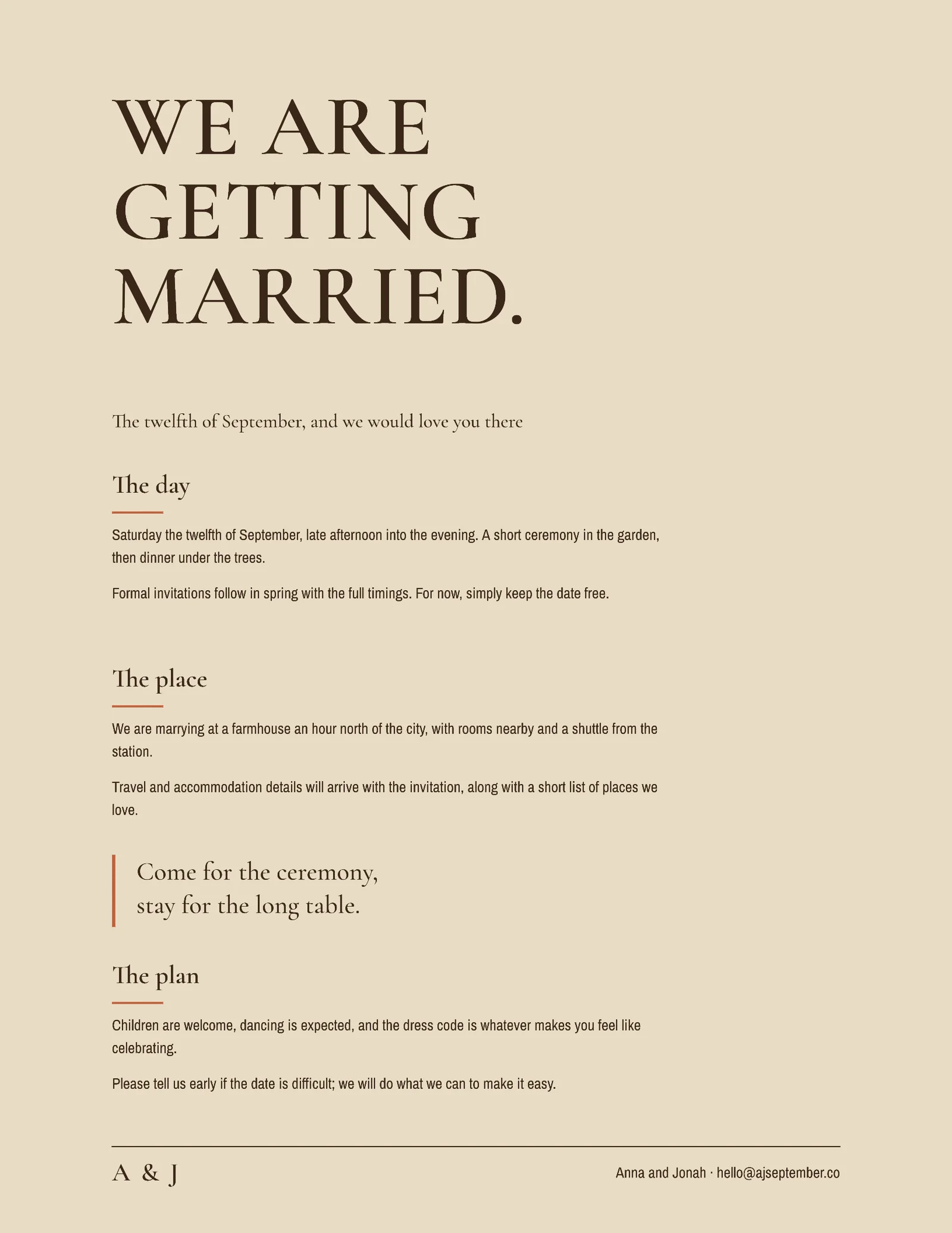 Save The Date Invitation — Letter Invitation template