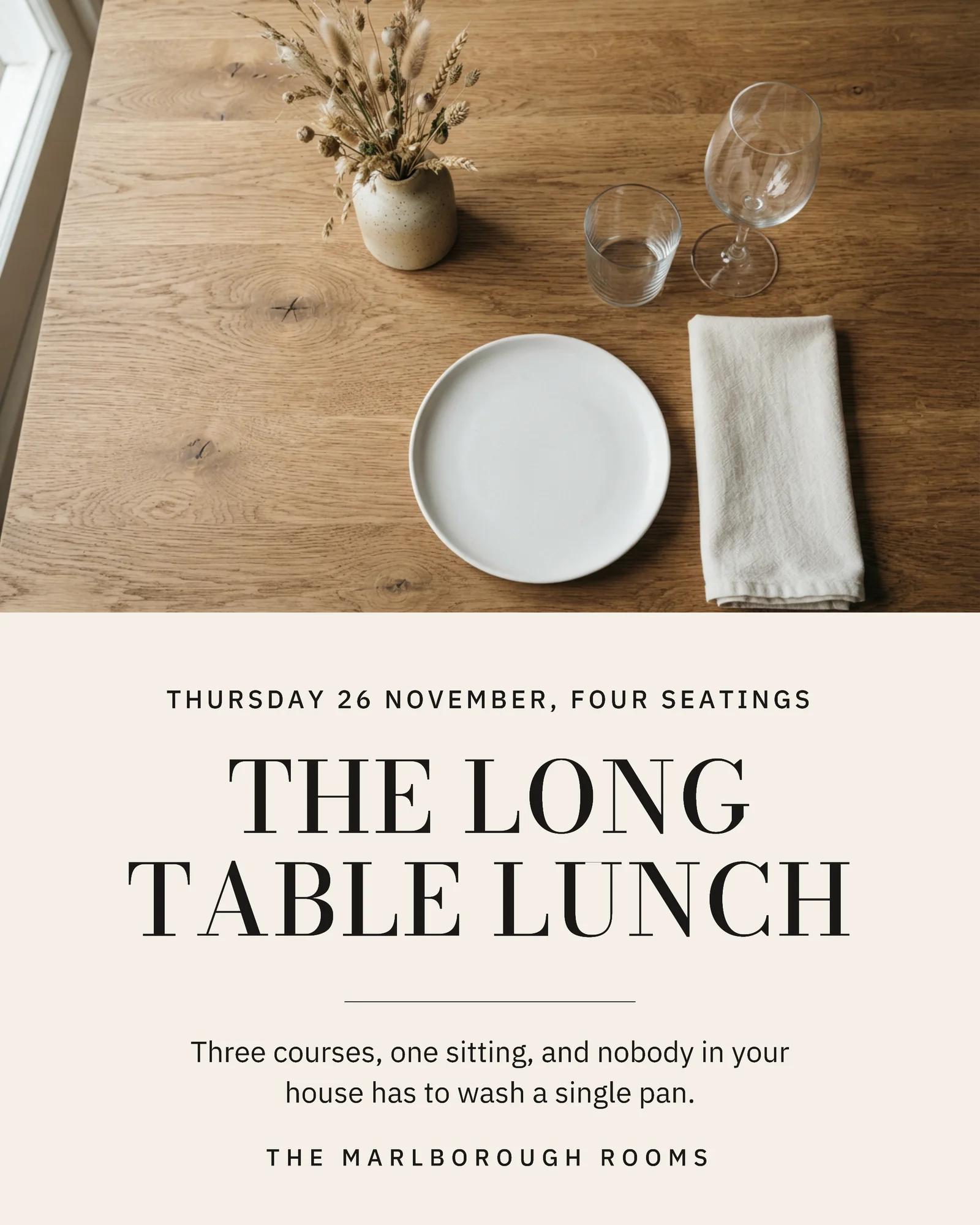 Ivory Serif Menu Card Restaurant Thanksgiving Prix Fixe Facebook Carousel — 5-panel Facebook carousel carousel template, page 1 of 5