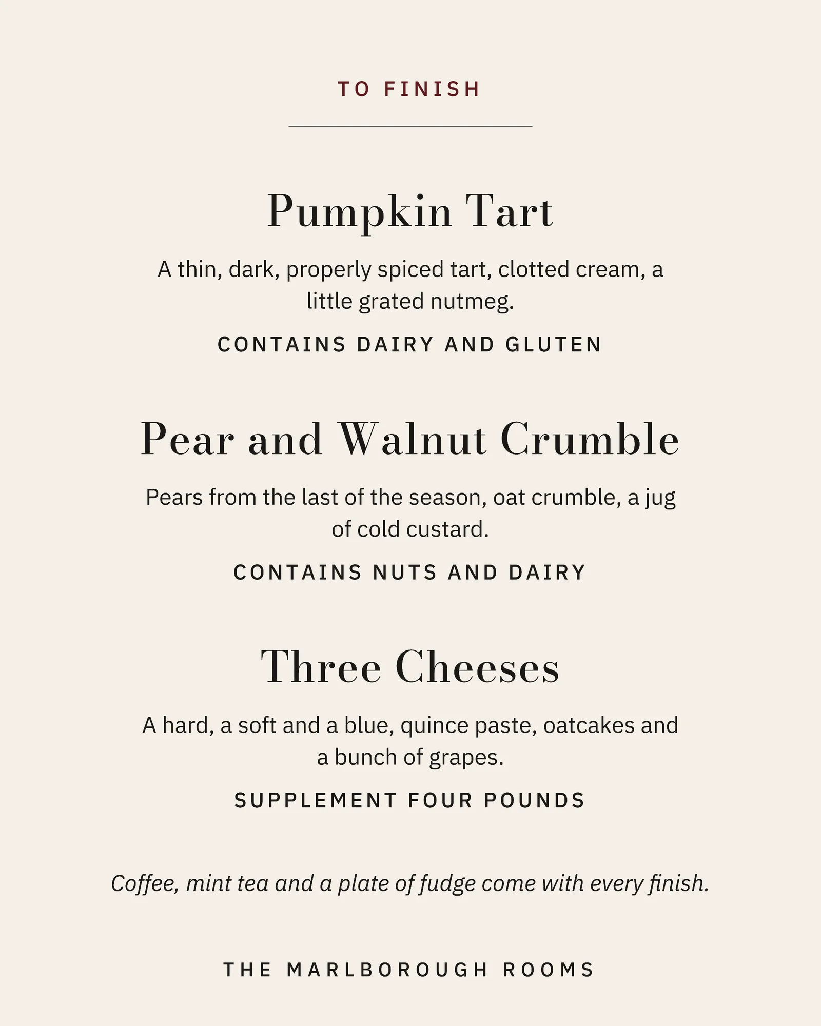 Ivory Serif Menu Card Restaurant Thanksgiving Prix Fixe Facebook Carousel — 5-panel Facebook carousel carousel template, page 4 of 5