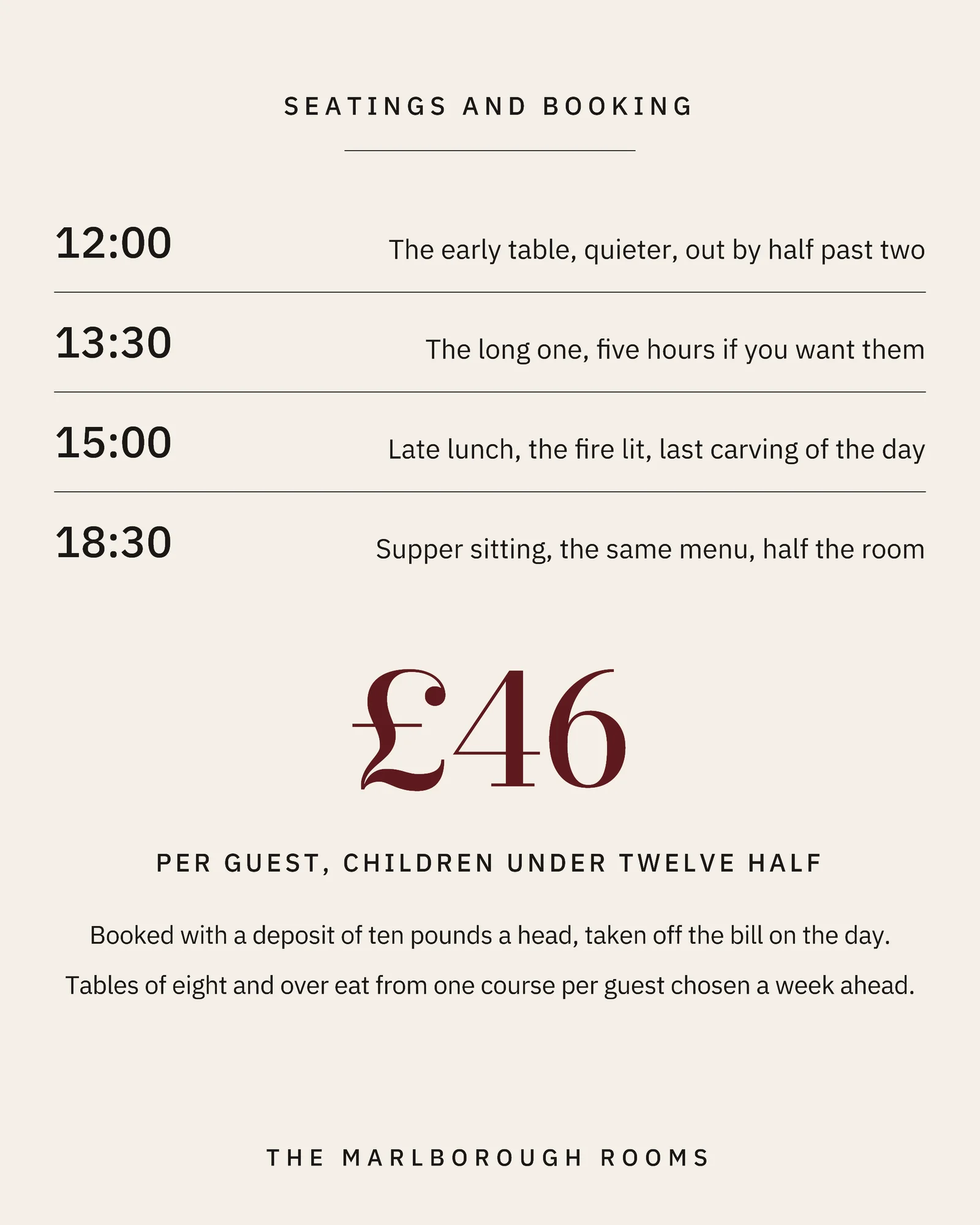 Ivory Serif Menu Card Restaurant Thanksgiving Prix Fixe Facebook Carousel — 5-panel Facebook carousel carousel template, page 5 of 5