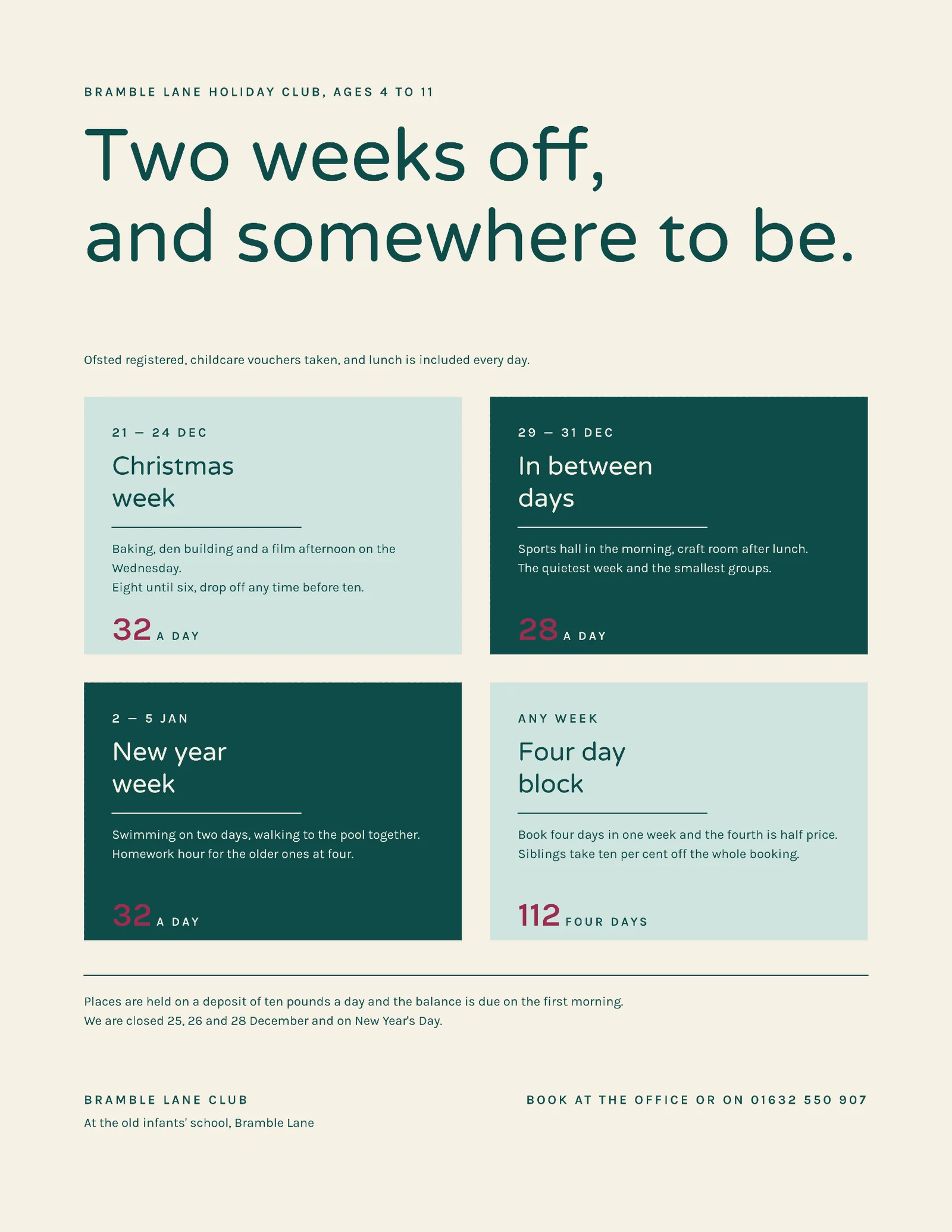 Teal Card Grid Christmas Holiday Club Flyer — Letter Flyer template