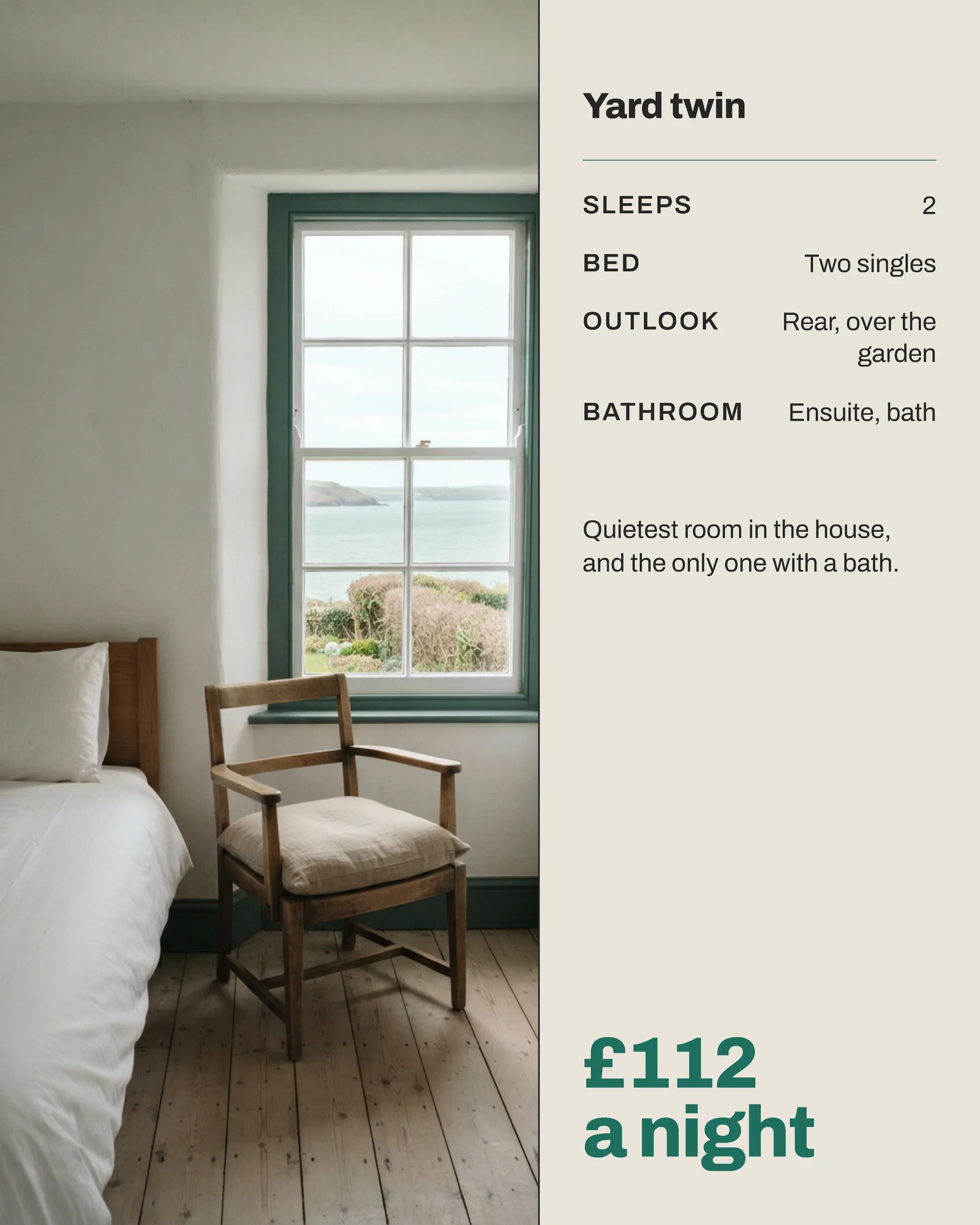 Harbour Guesthouse Room Types Instagram Carousel — 5-panel Instagram carousel carousel template, page 3 of 5