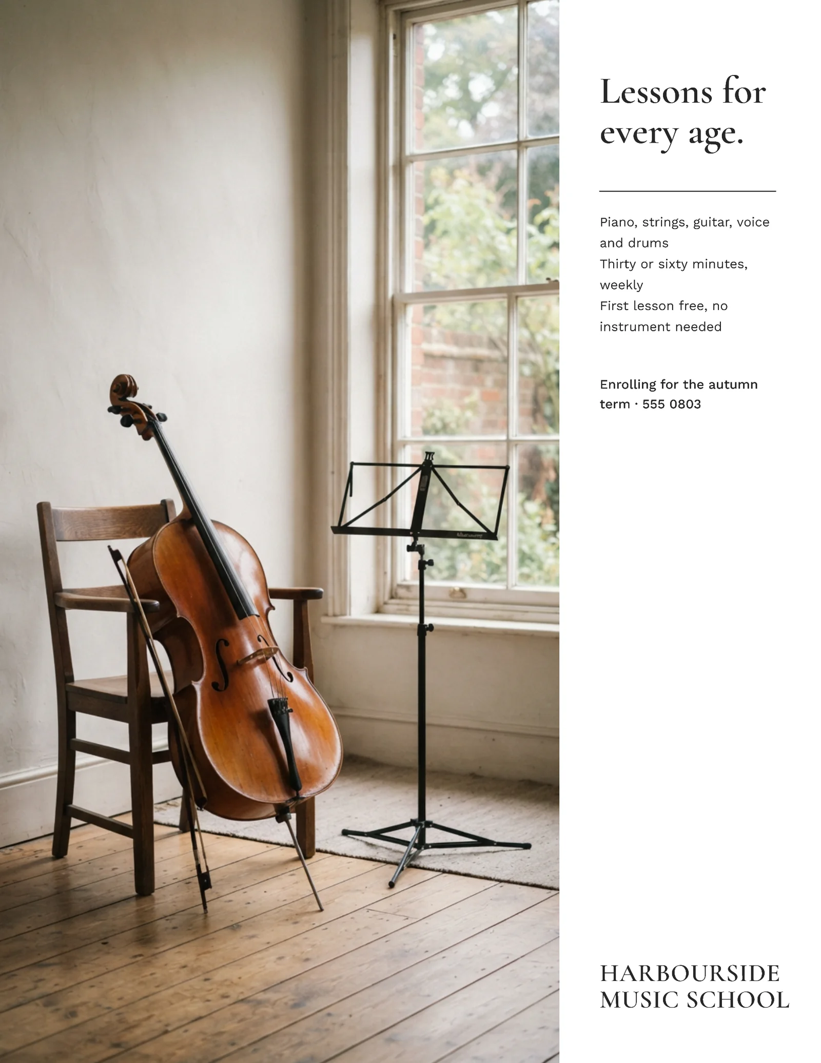 Gallery Column Music School Lessons Flyer — Letter Flyer template