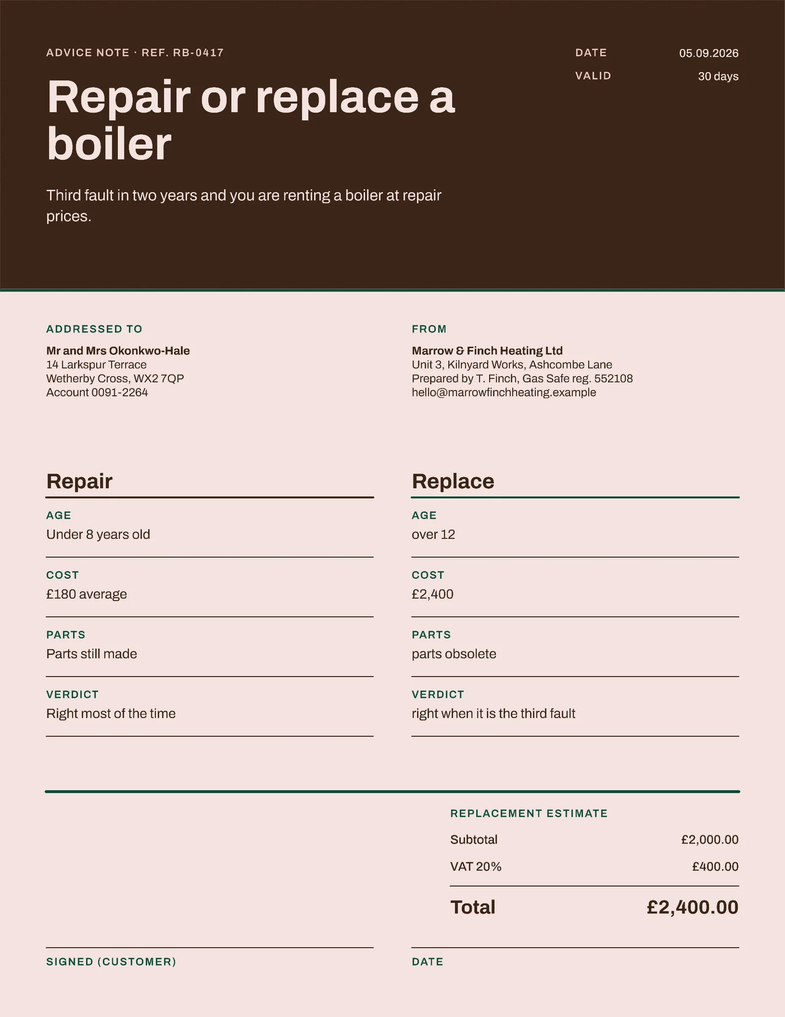 Repair Or Replace Resume — 2-page Resume template, page 2 of 2