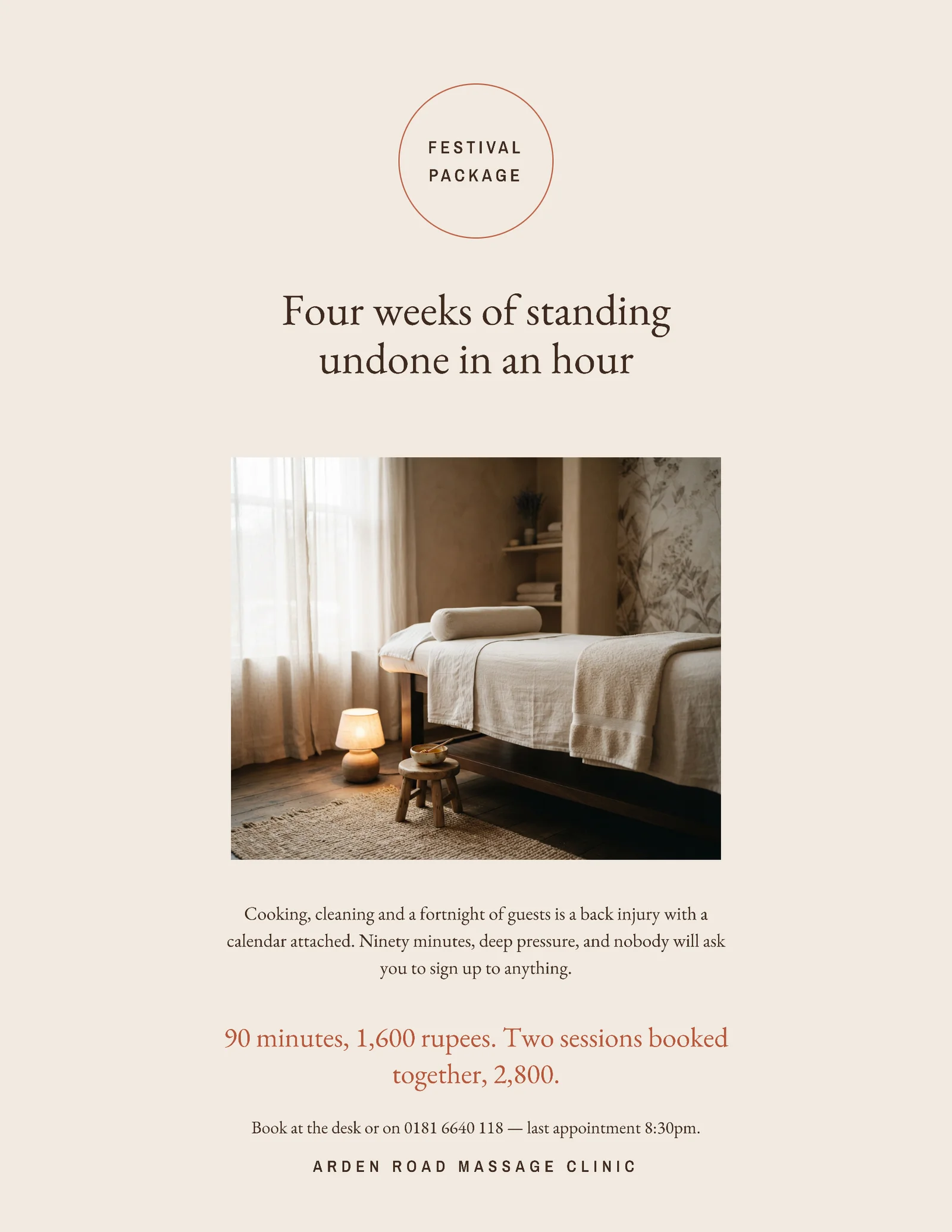 Massage Clinic Diwali Package Flyer — Letter Flyer template