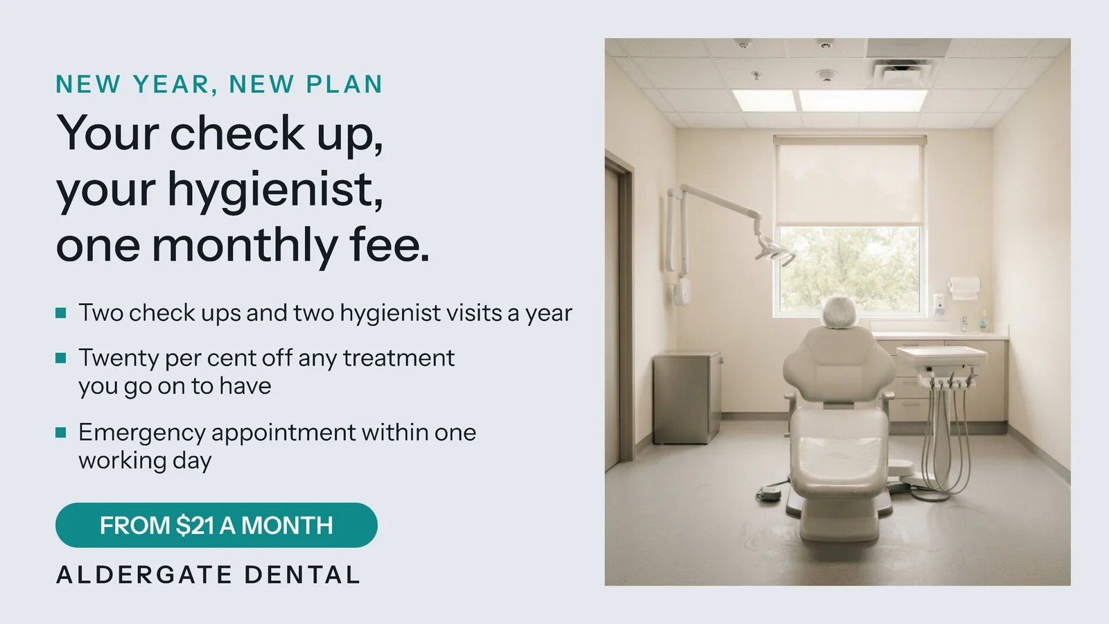January Check Up Dental Practice YouTube Ad — 16:9 YouTube ad template