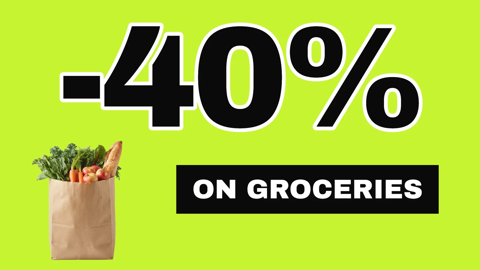Grocery Savings YouTube Thumbnail — 16:9 Youtube thumbnail template