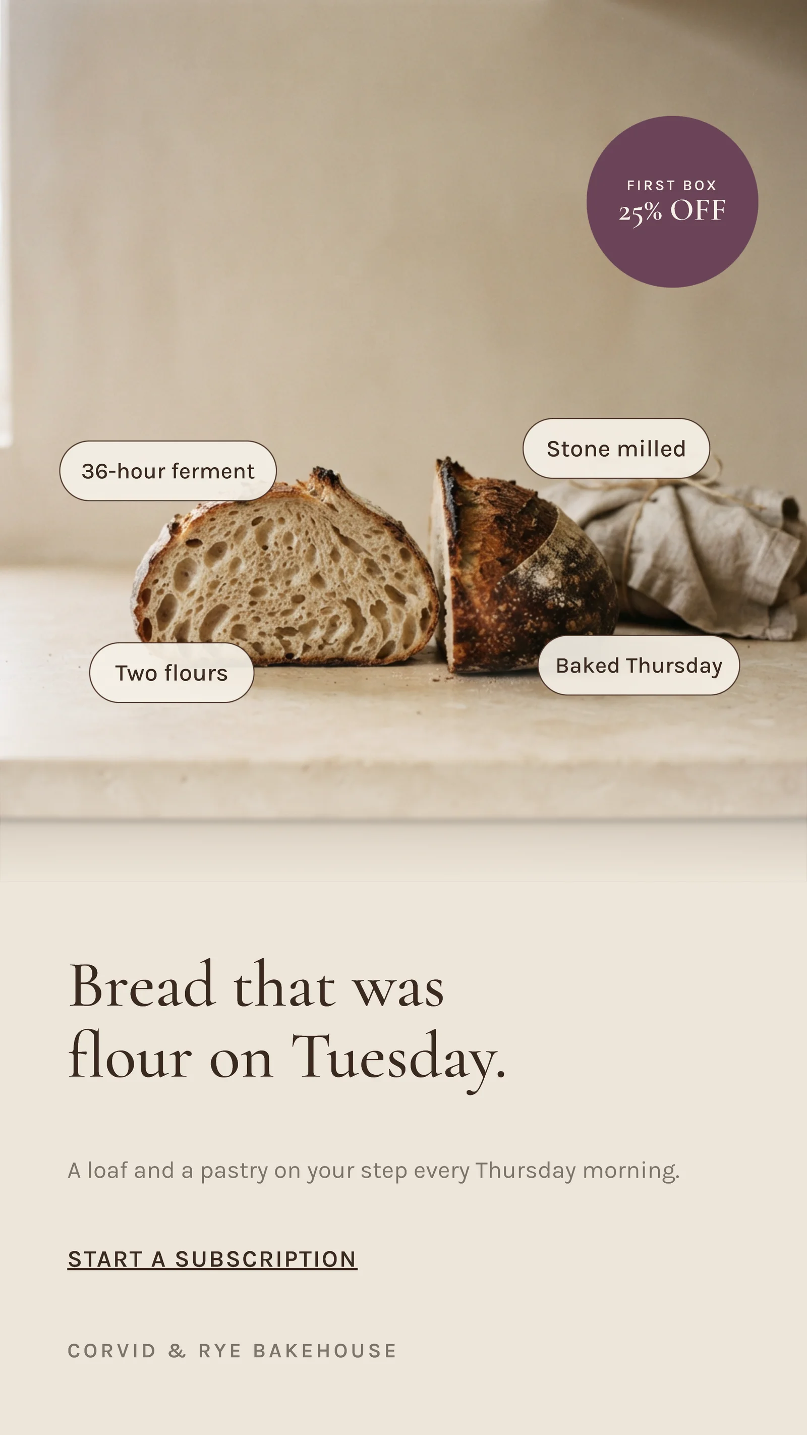 Editorial Callout Bakery Subscription Ad — 9:16 Instagram ad template