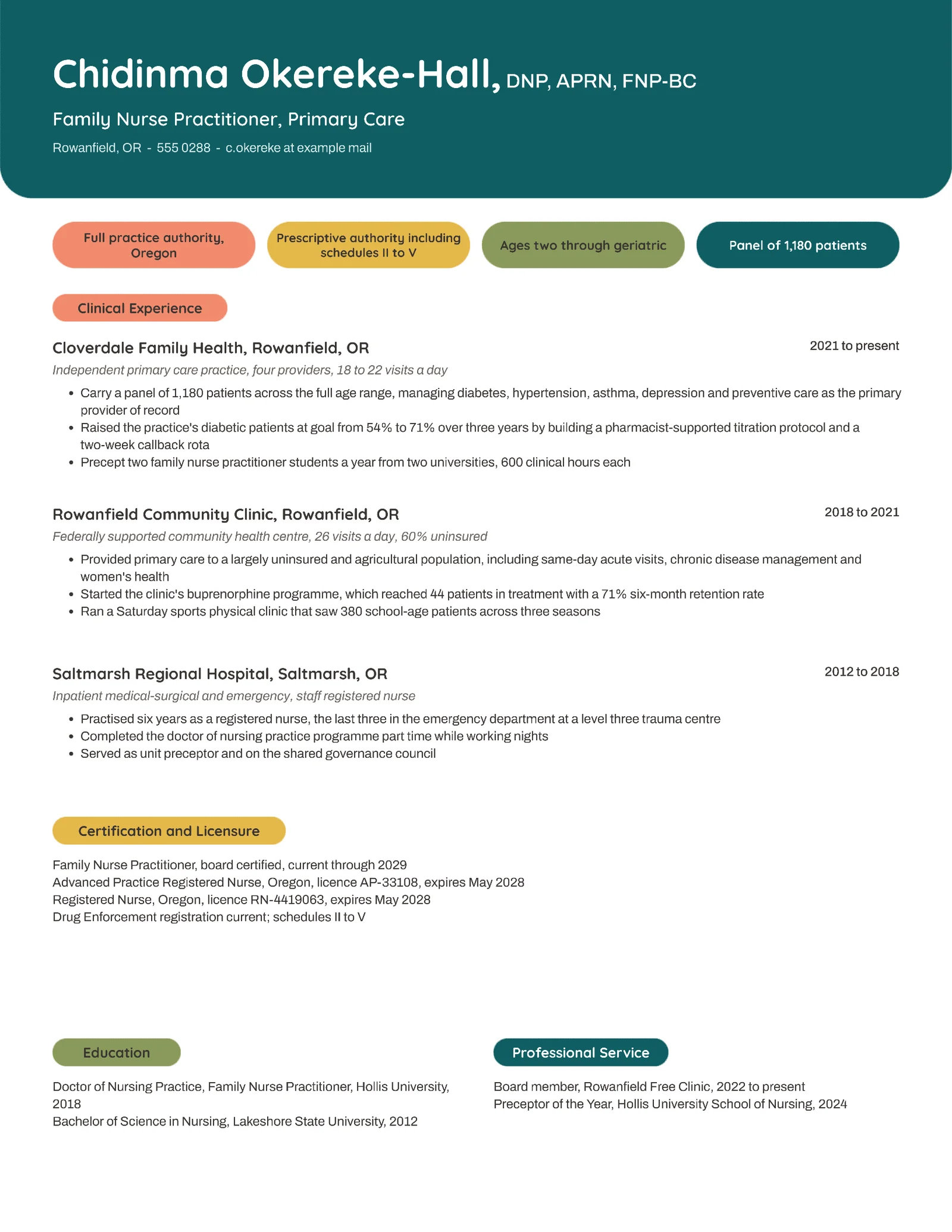 Nurse Practitioner Resume — Letter Resume template