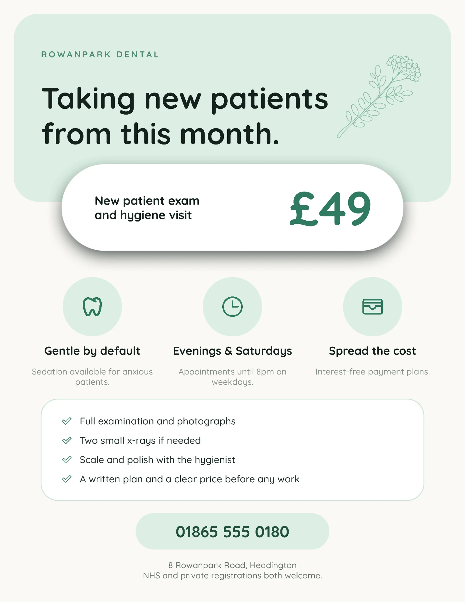 Calm new patient offer flyer — Letter Flyer template