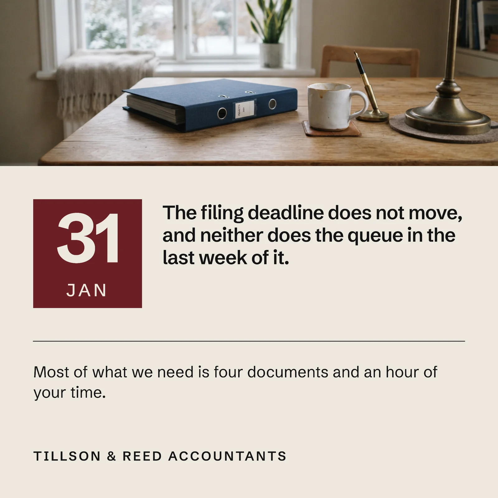 January Deadline Accountants Instagram Post — 1:1 Instagram post template