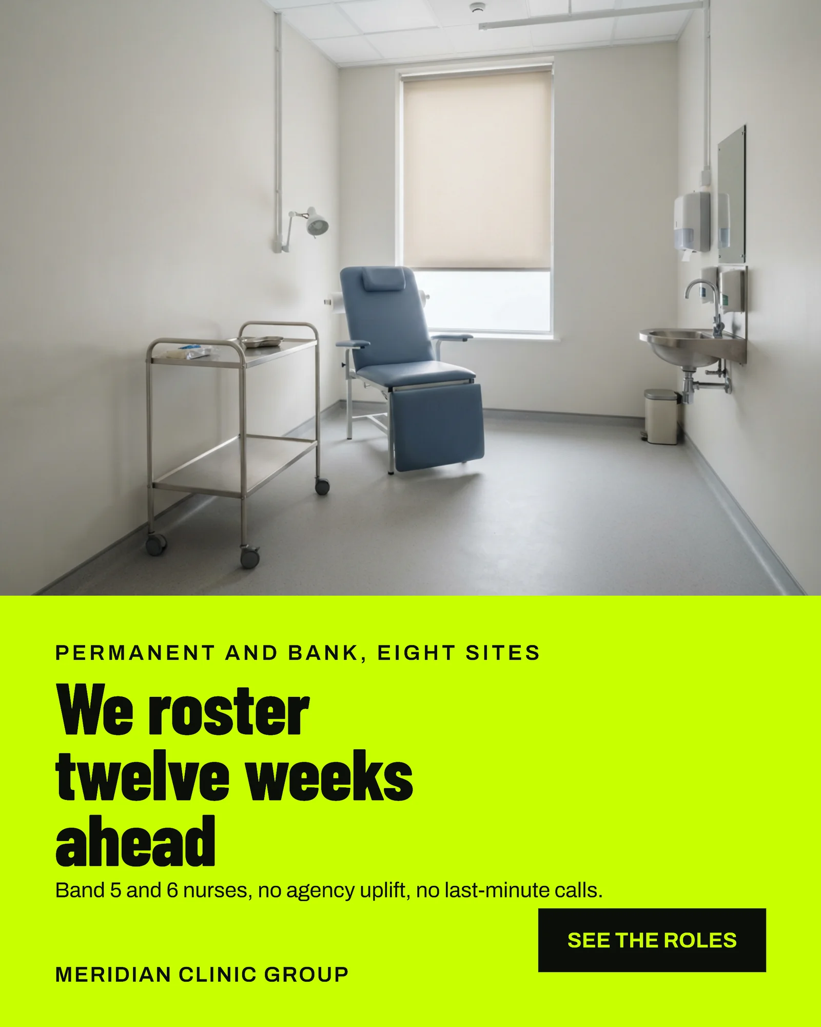 Acid Photo Band Clinic Nurse Hiring LinkedIn Ad — 4:5 LinkedIn ad template