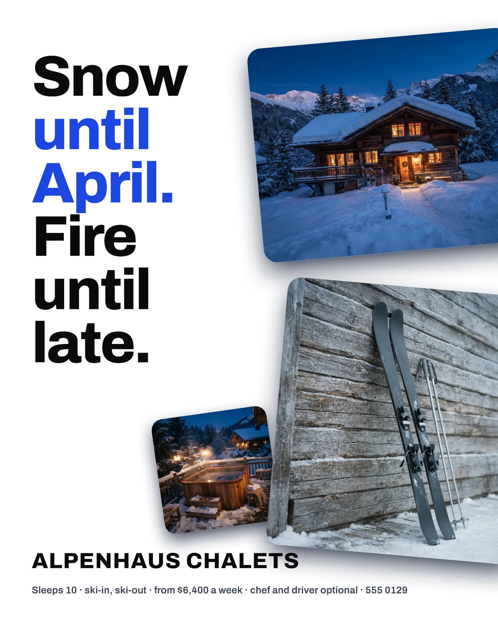 Giant Stack Tiles Ski Chalet Flyer — Letter Flyer template