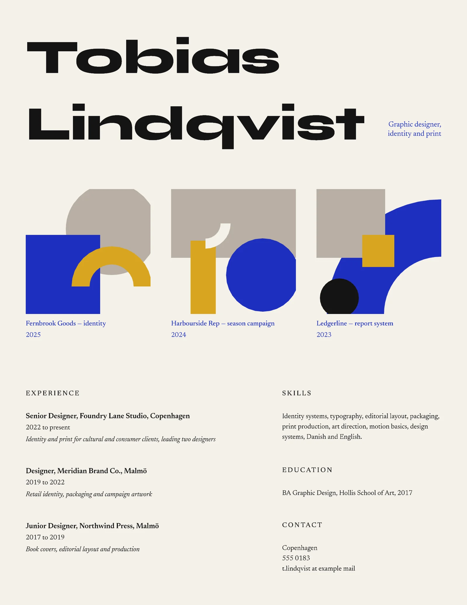 Ink Wash Portfolio Grid Graphic Designer Resume — Letter Resume template