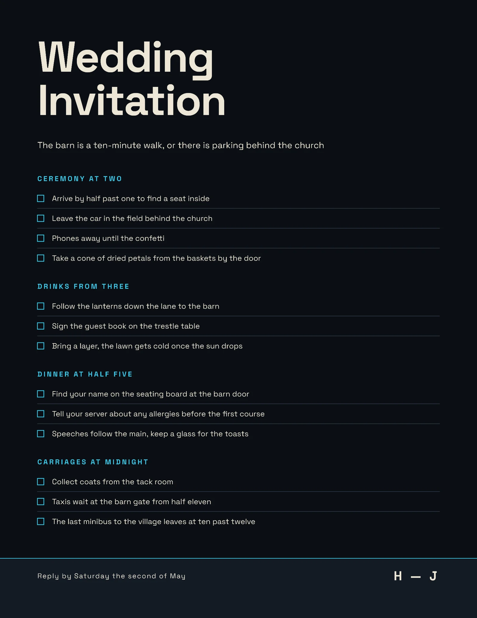 Order Of The Day Invitation — Letter Invitation template