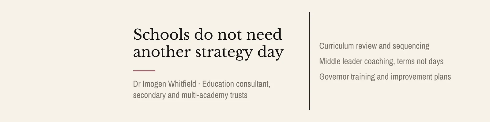Ink Column Rule Education Consultant LinkedIn Banner — 4:1 LinkedIn banner template