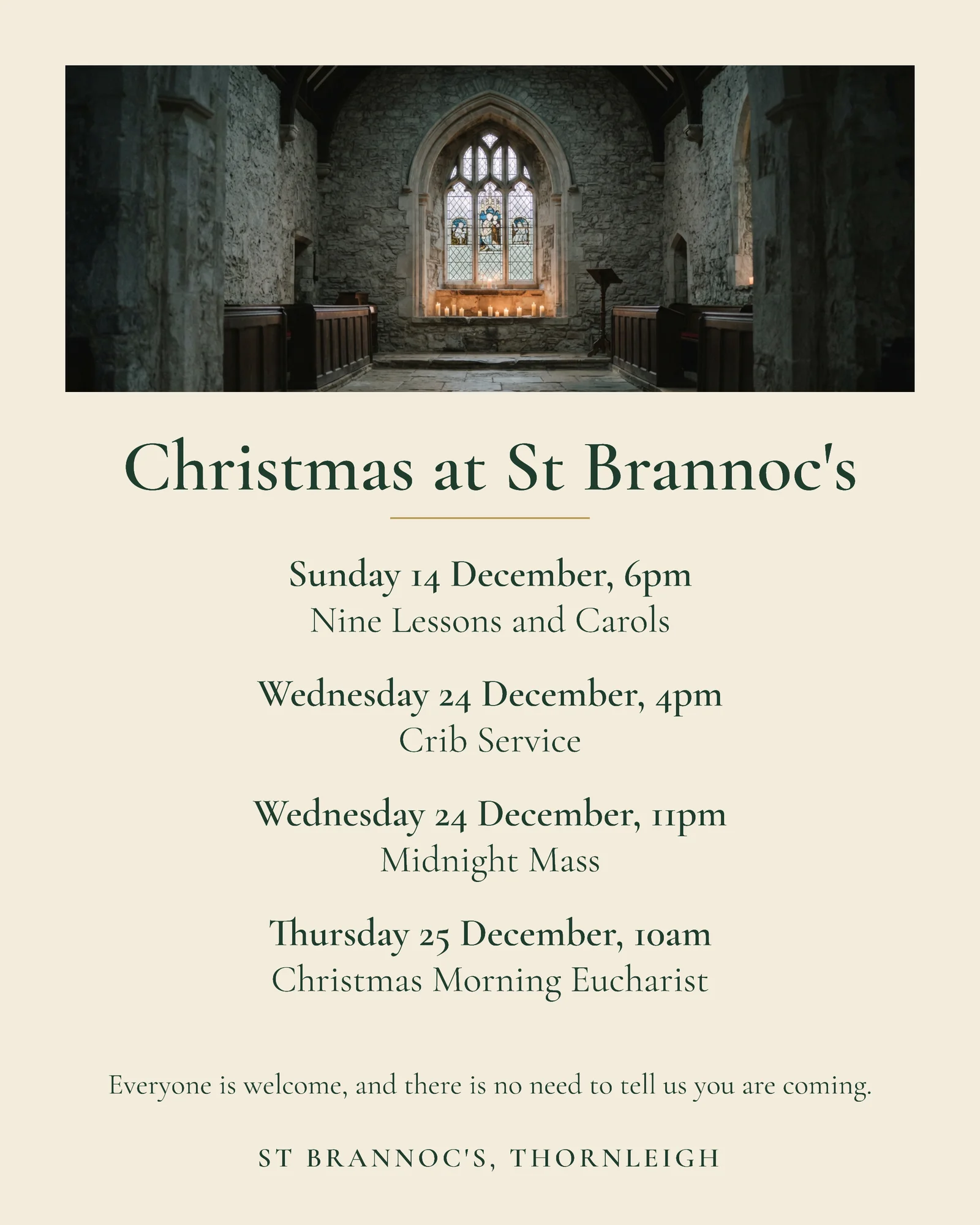 Minimal Editorial Christmas Services Facebook Post — 4:5 Facebook post template