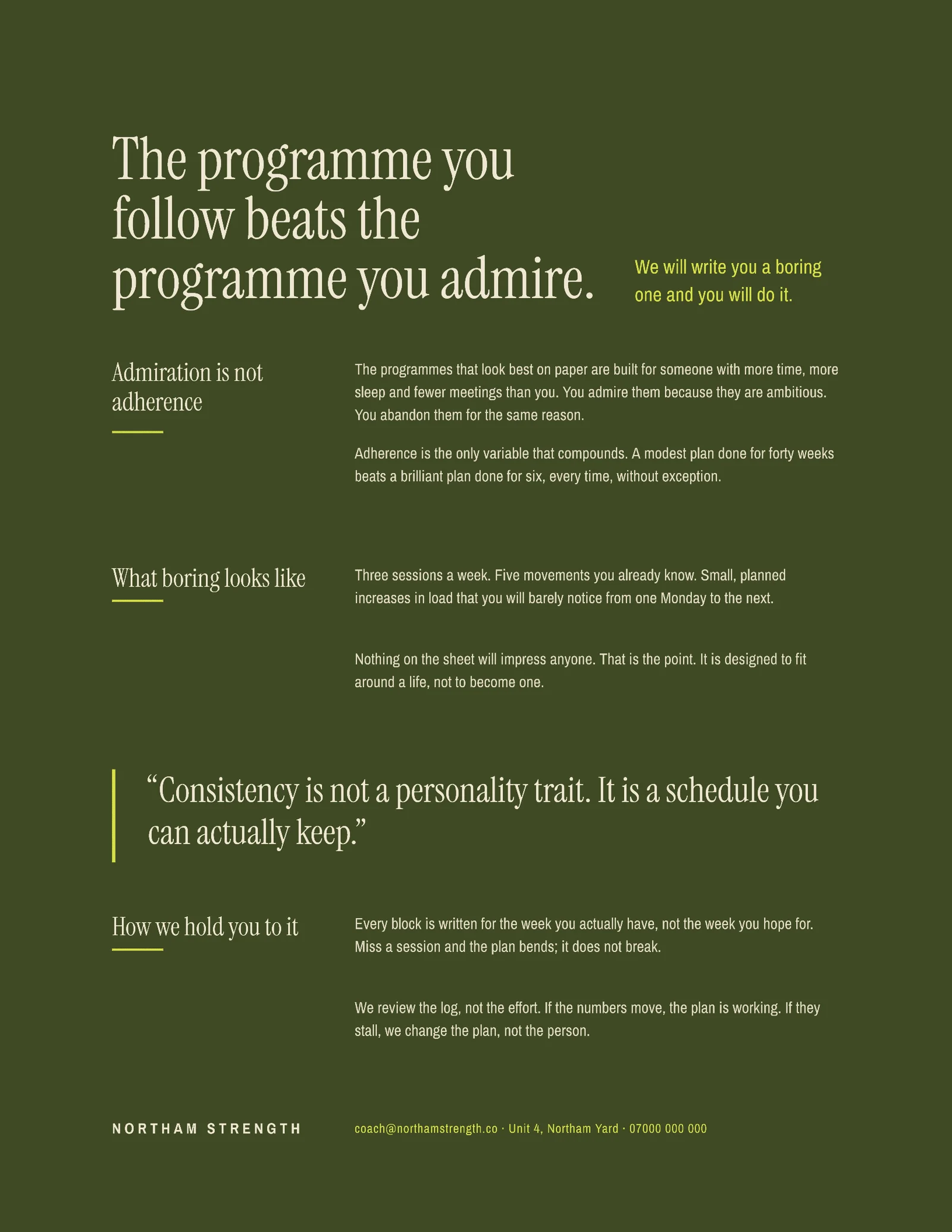 Consistency One Pager — 2-page One pager template, page 2 of 2