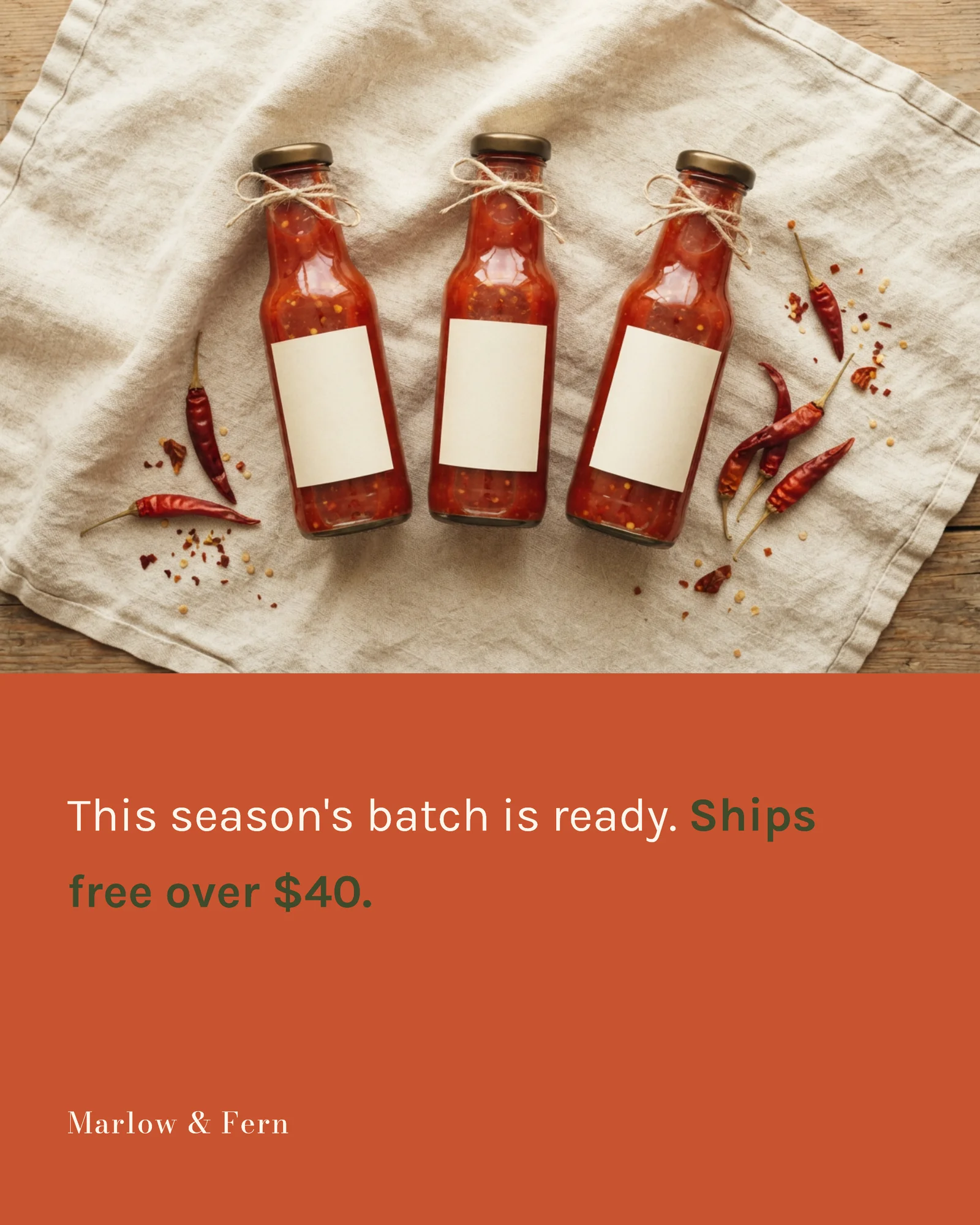 Terracotta serif origin story carousel — 5-panel Instagram carousel carousel template, page 5 of 5
