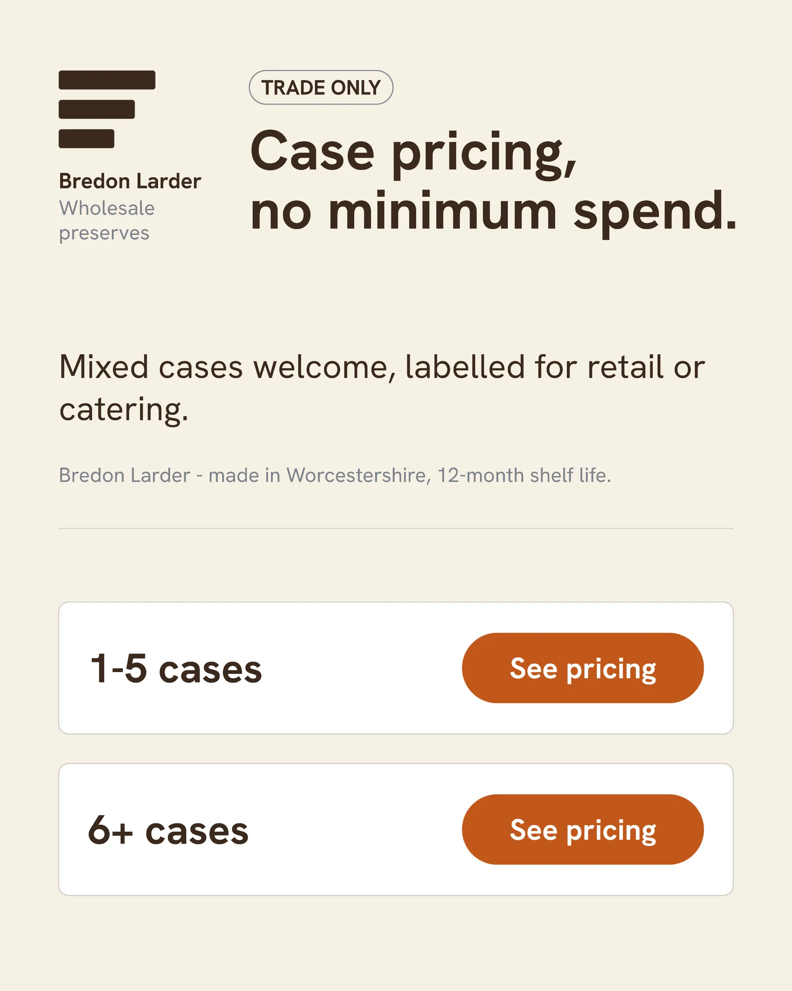 Tiered case pricing rows — 4:5 Instagram ad template