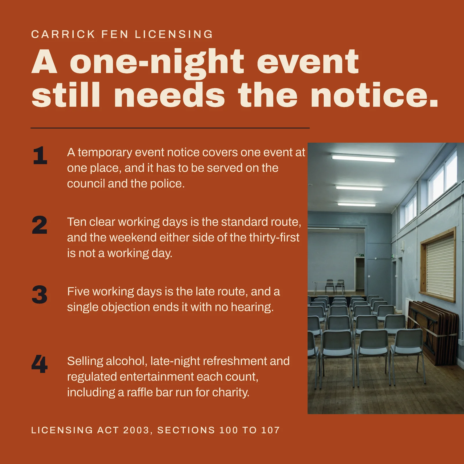 Licensing Solicitors Event Notice LinkedIn Post — 1:1 LinkedIn post template