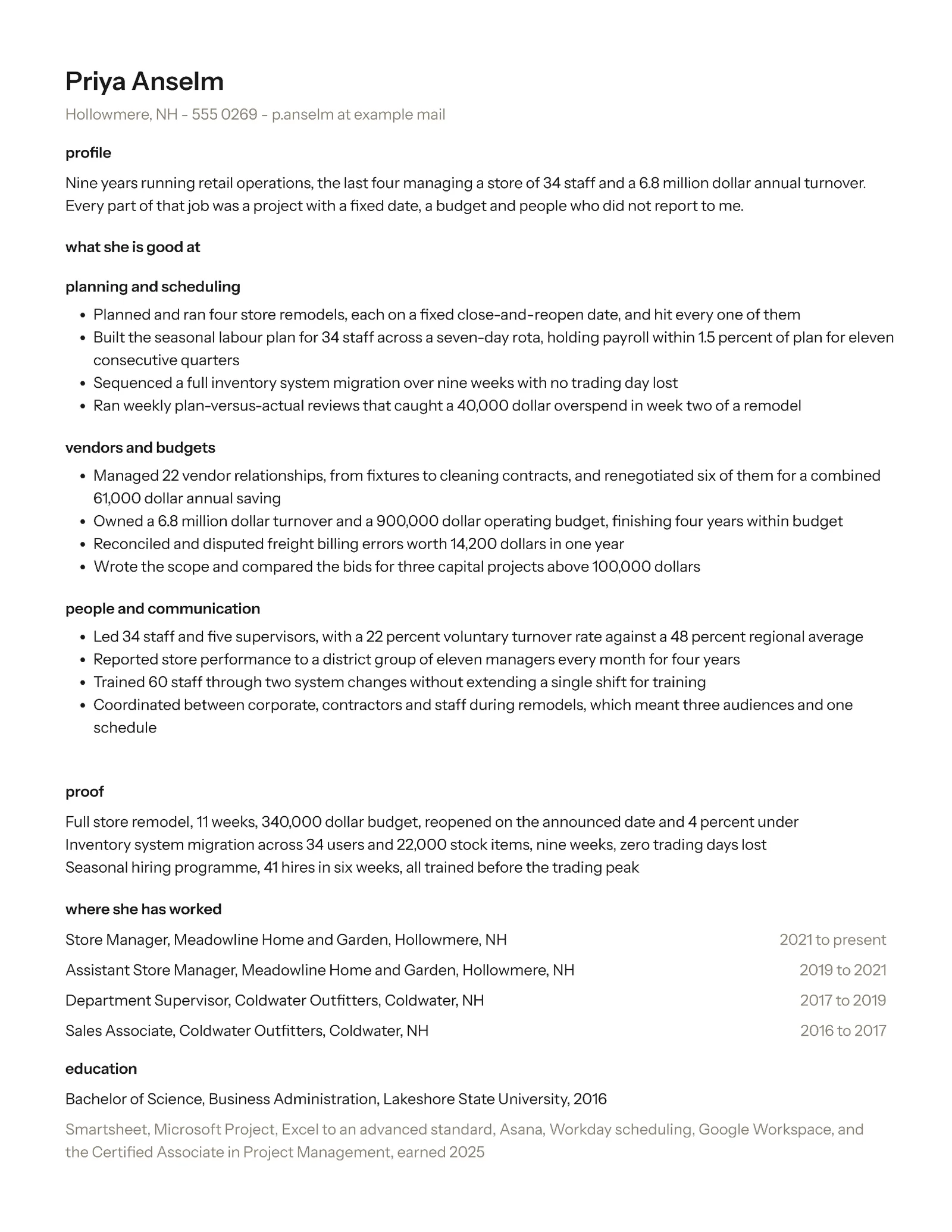 Minimalist Functional Resume — Letter Resume template