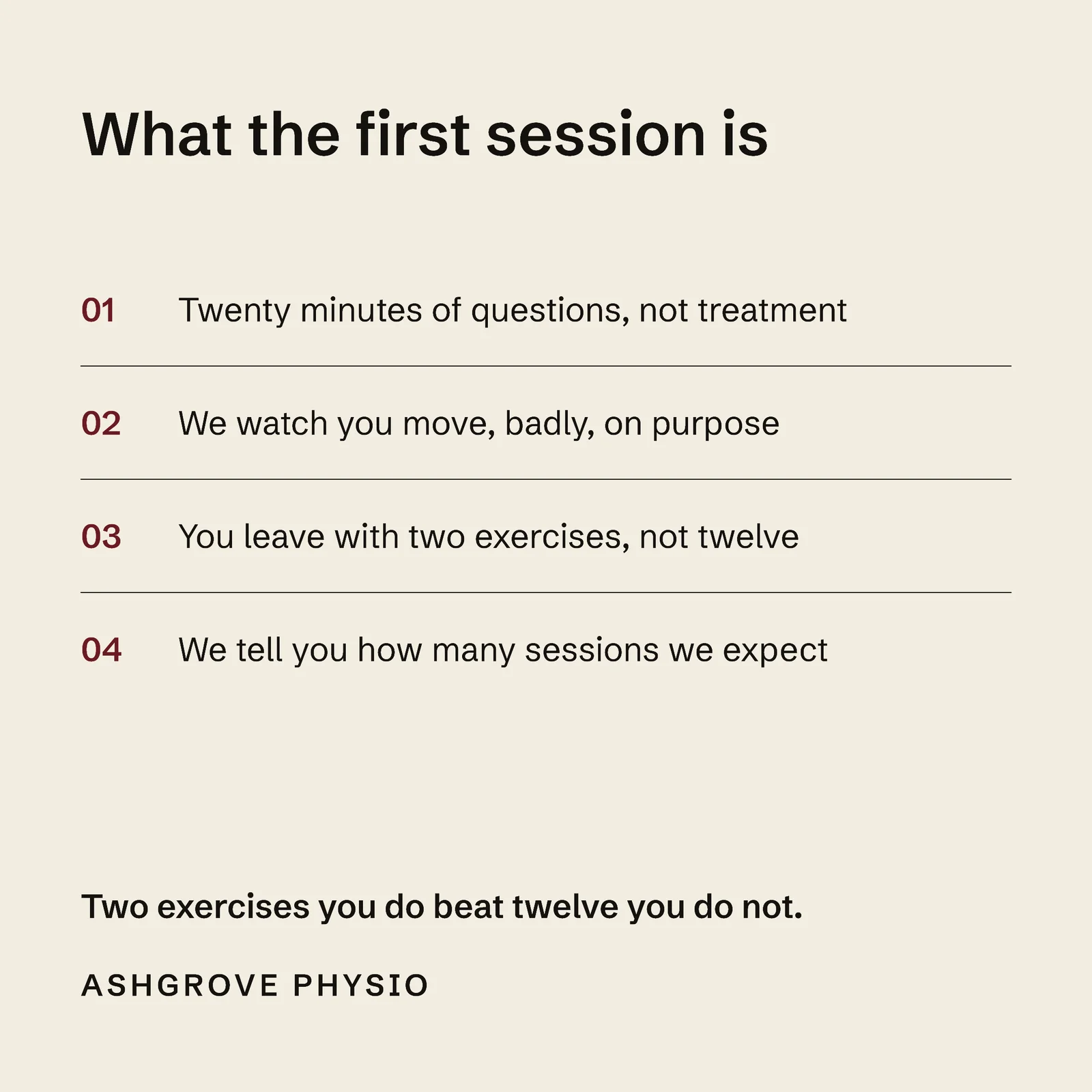 First Session Physio Facebook Ad — 1:1 Facebook ad template