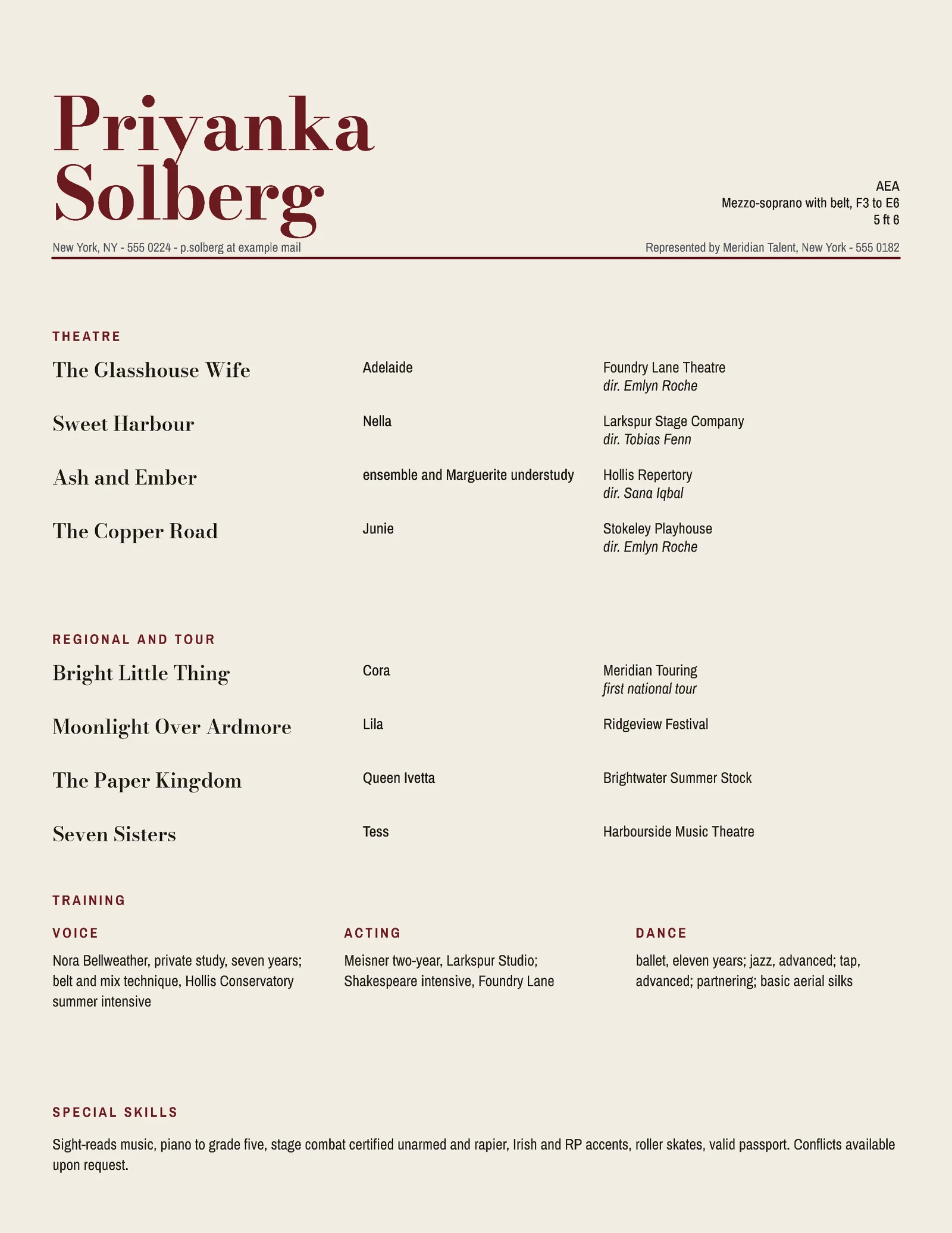 Musical Theatre Resume — Letter Resume template