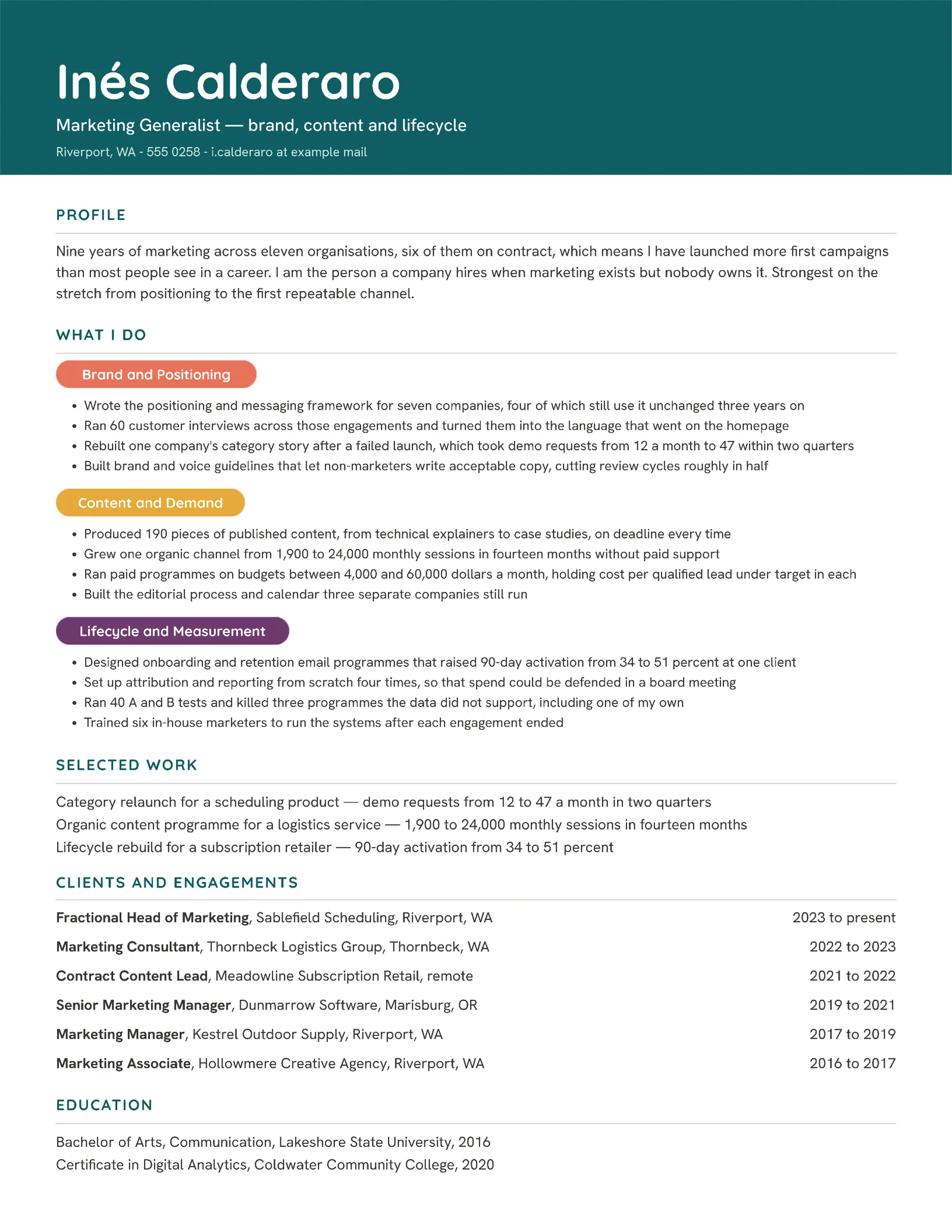 Skills-Based Functional Resume — Letter Resume template