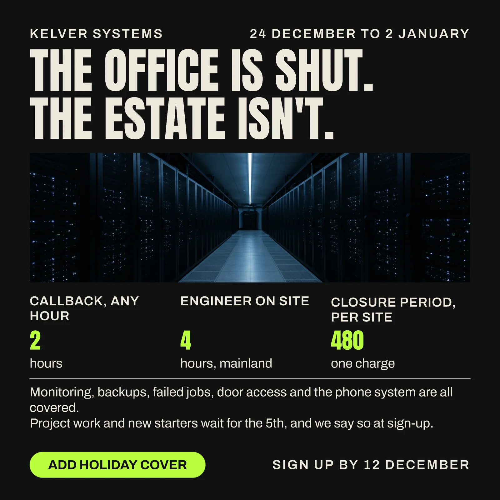 Managed IT Christmas Closure Cover LinkedIn Ad — 1:1 LinkedIn ad template