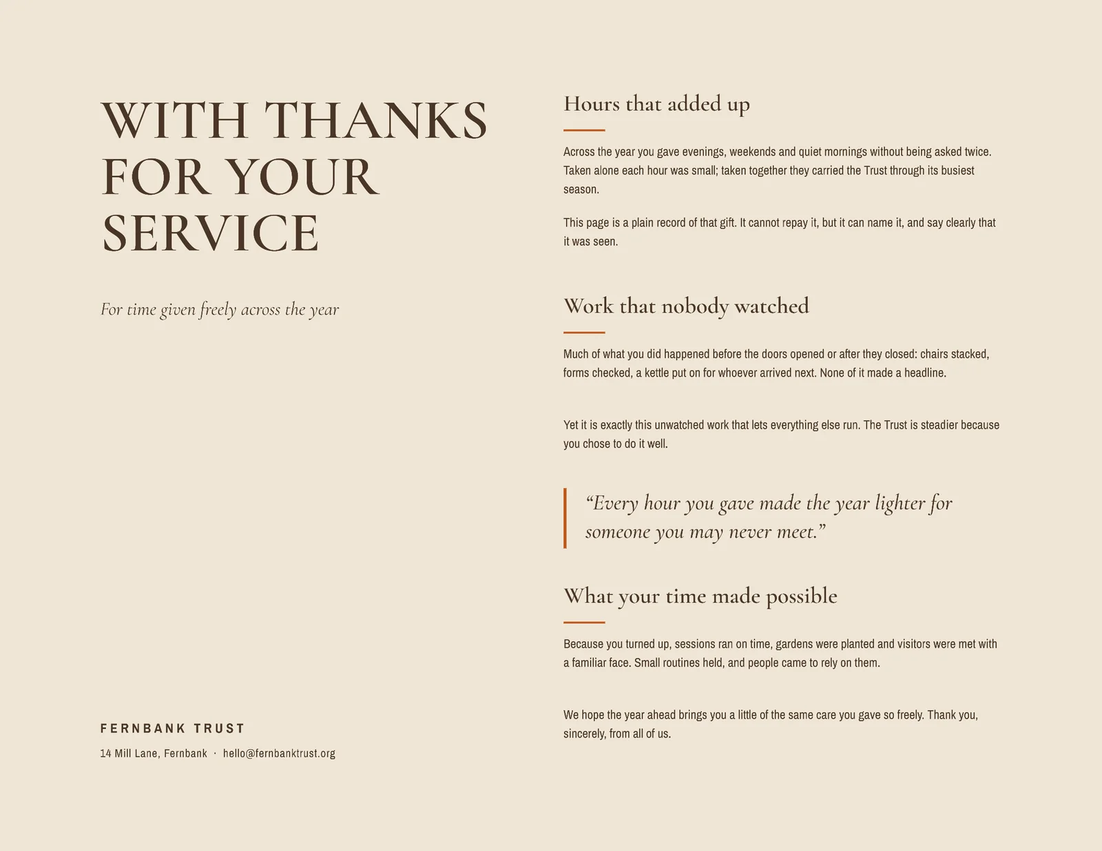 With Thanks Certificate — Letter landscape Certificate template