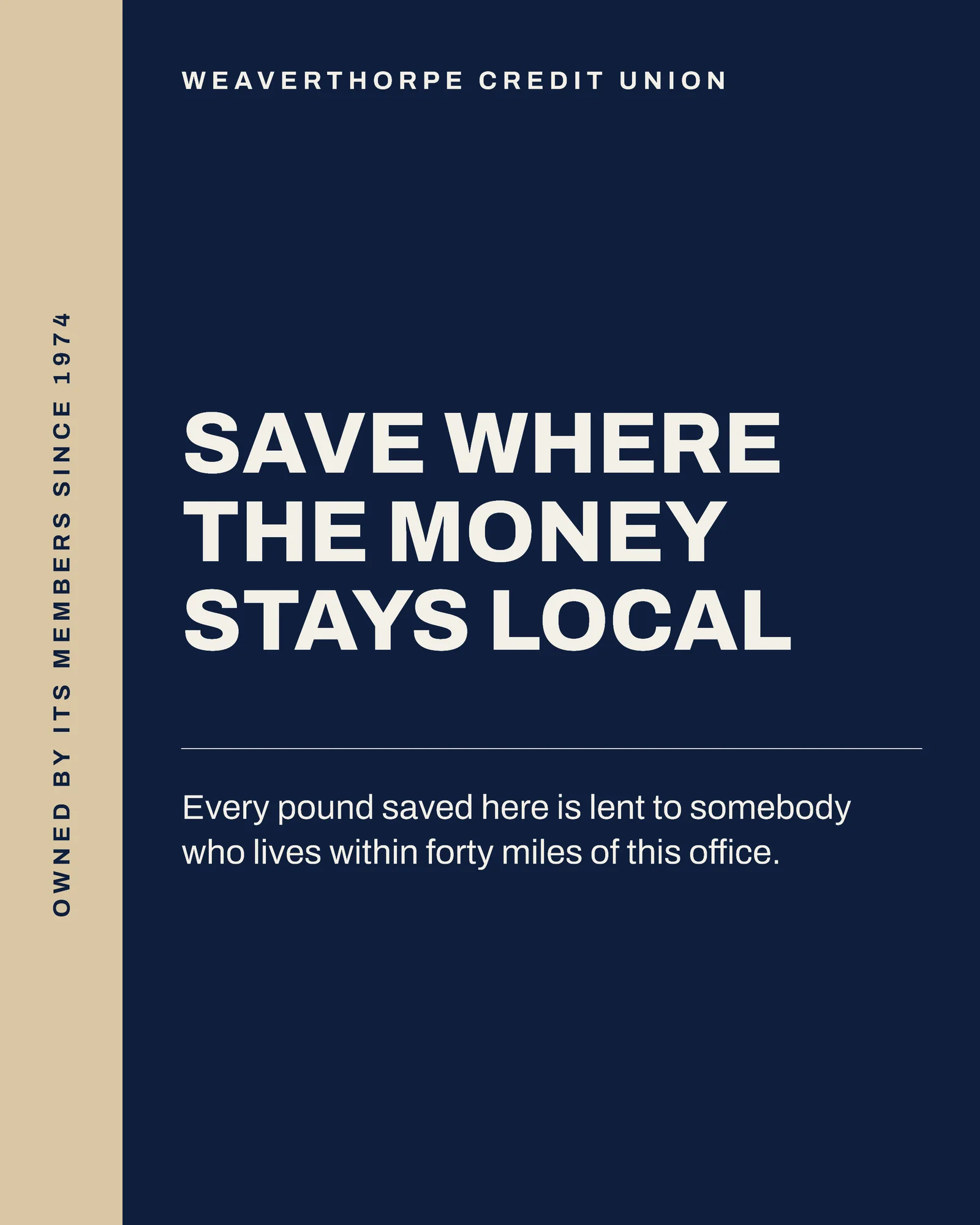 Navy Sand Left Rail Credit Union January Rates Facebook Carousel — 4-panel Facebook carousel carousel template, page 1 of 4